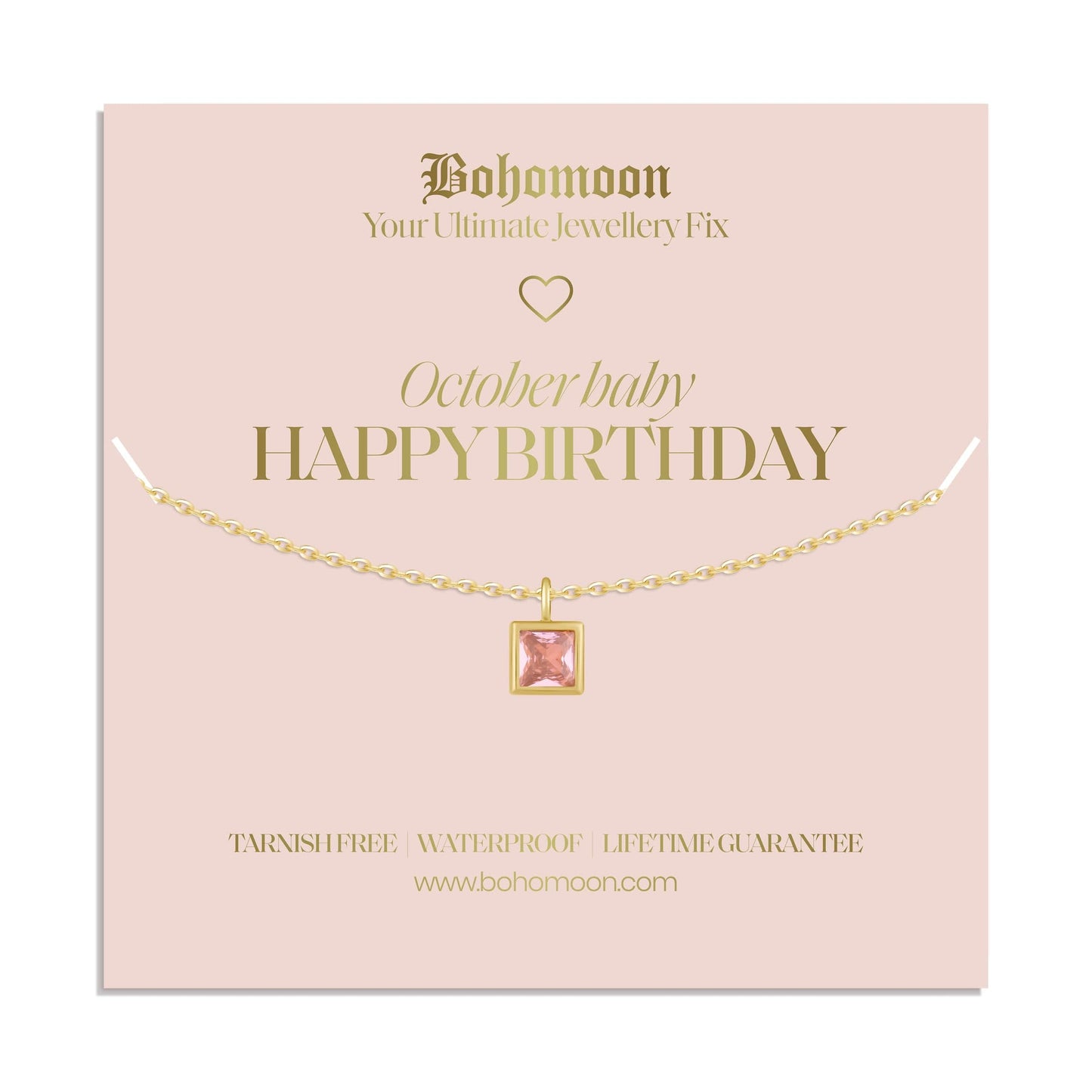 Happy Birthday Birthstone Necklace