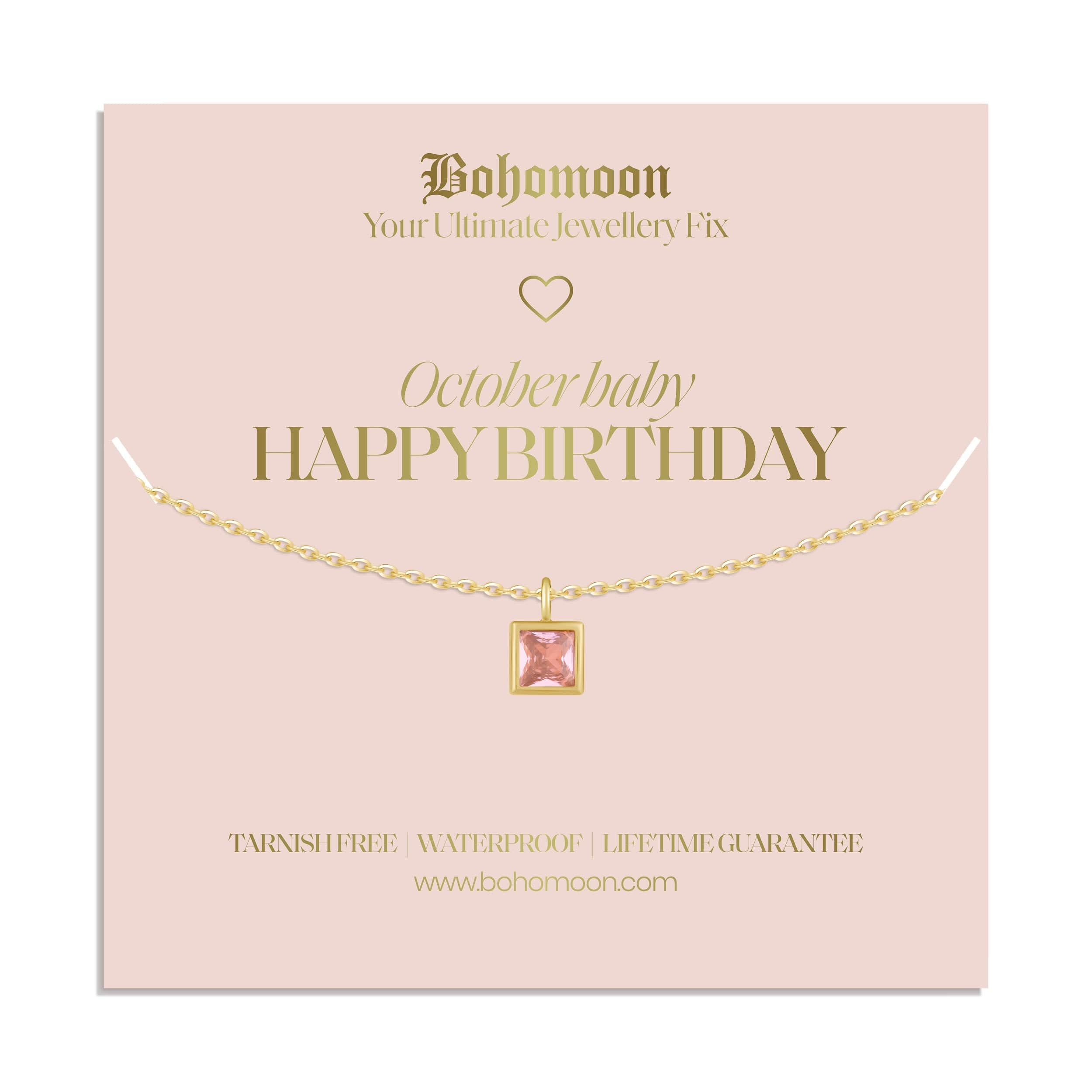 Happy Birthday Birthstone Necklace