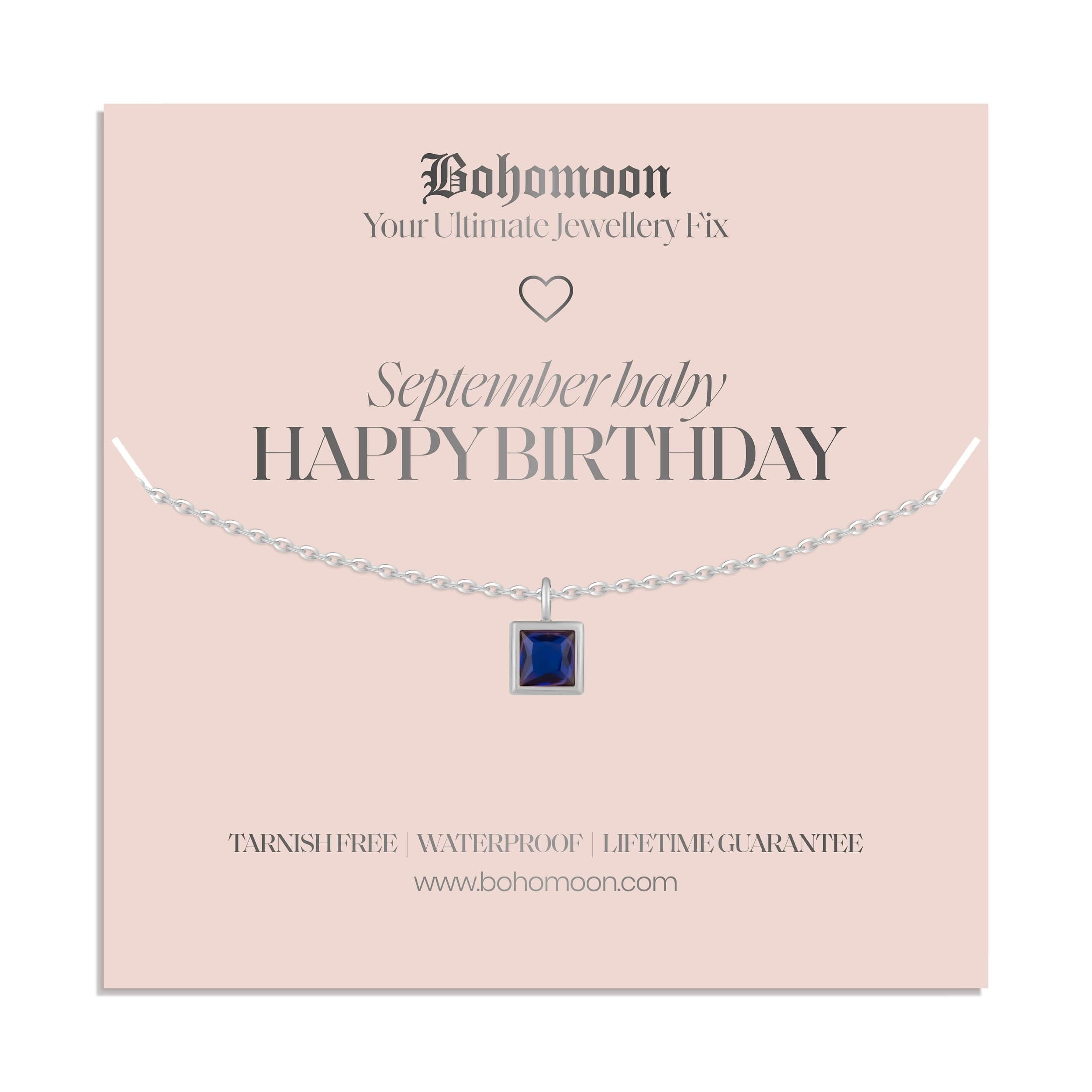 Happy Birthday Birthstone Necklace