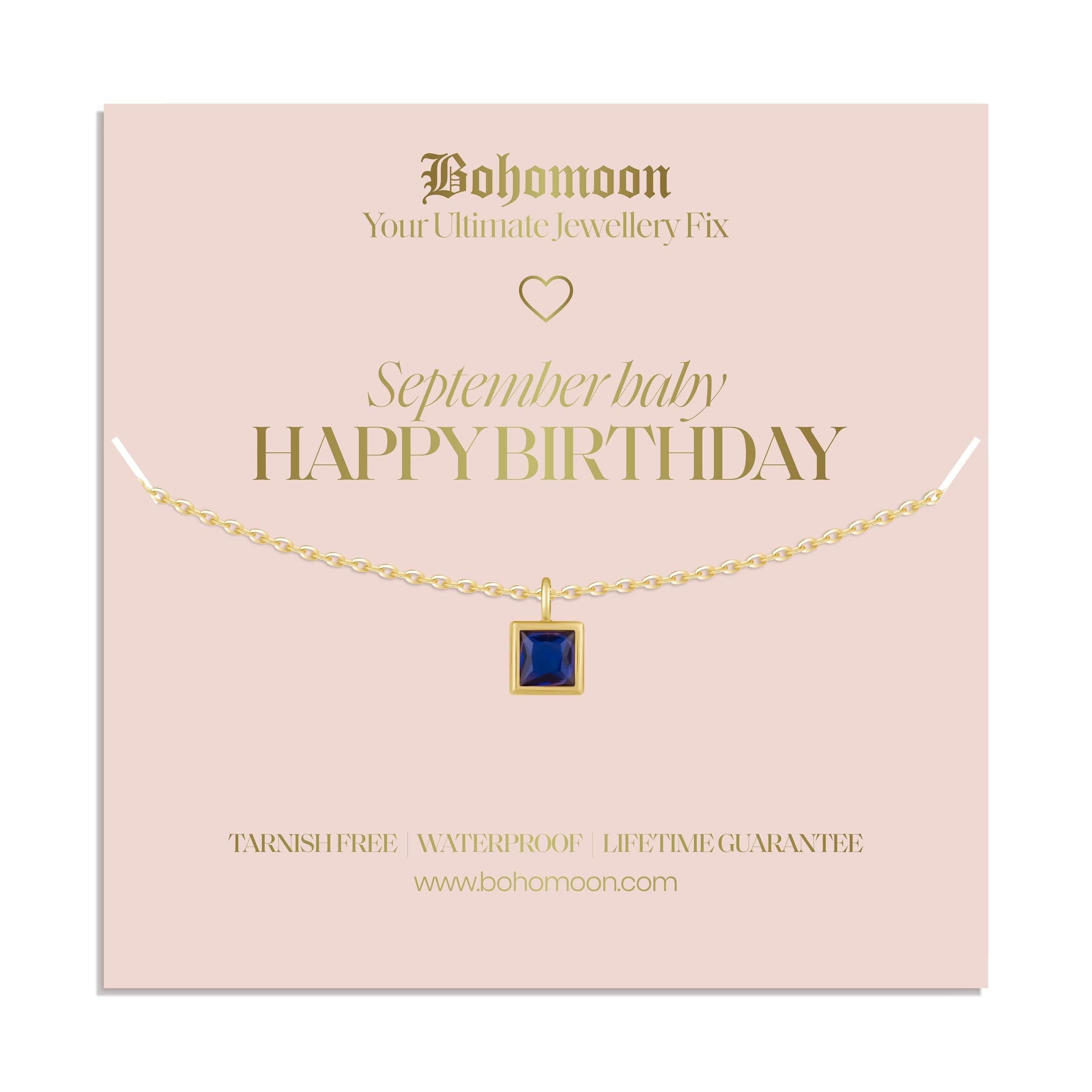 Happy Birthday Birthstone Necklace
