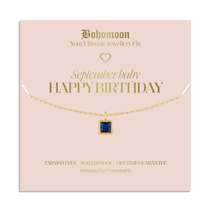 Happy Birthday Birthstone Necklace