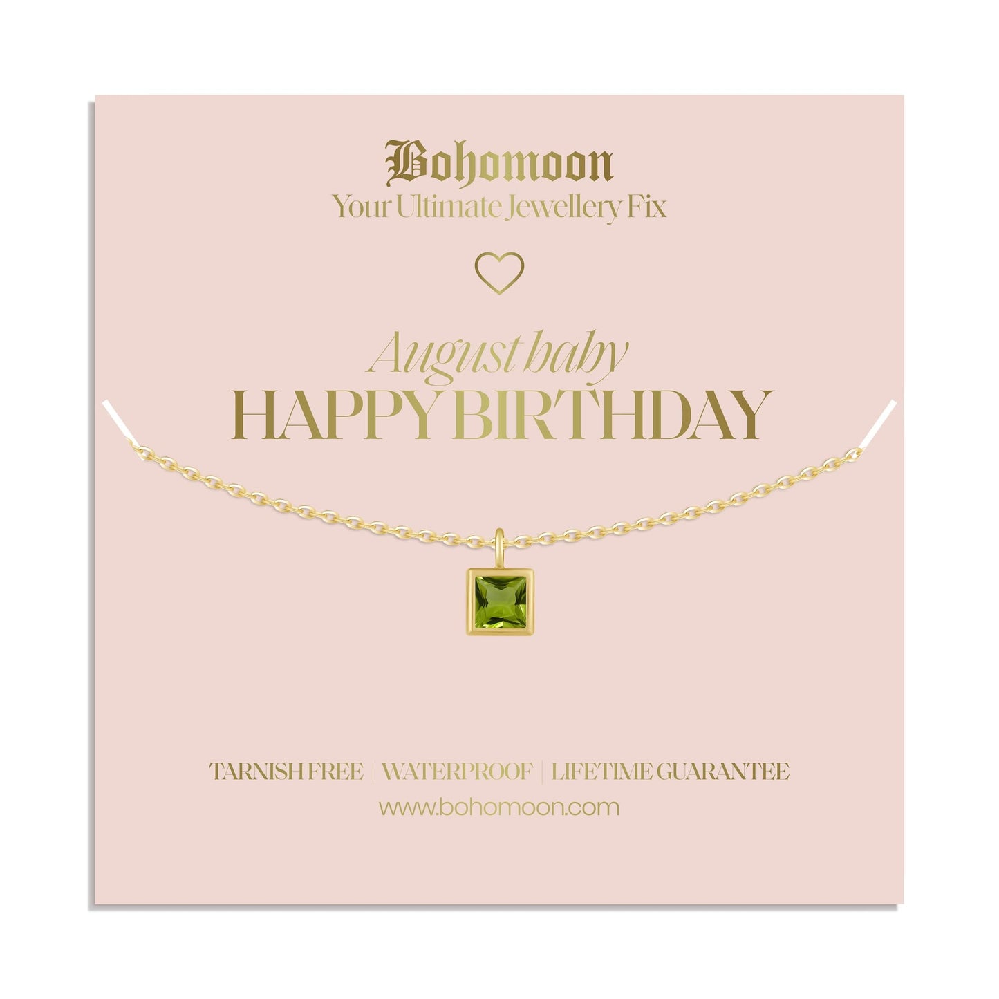 Happy Birthday Birthstone Necklace