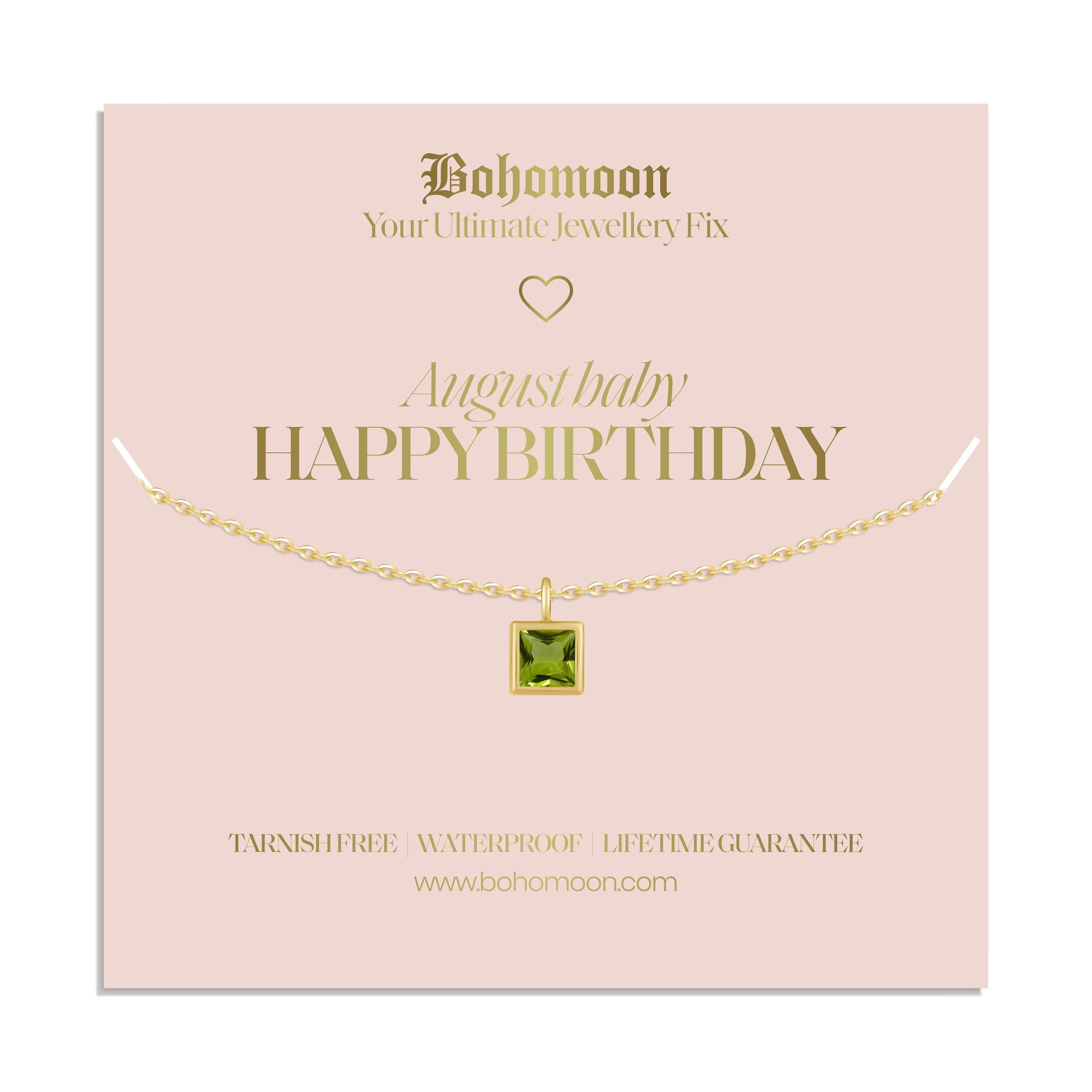 Happy Birthday Birthstone Necklace