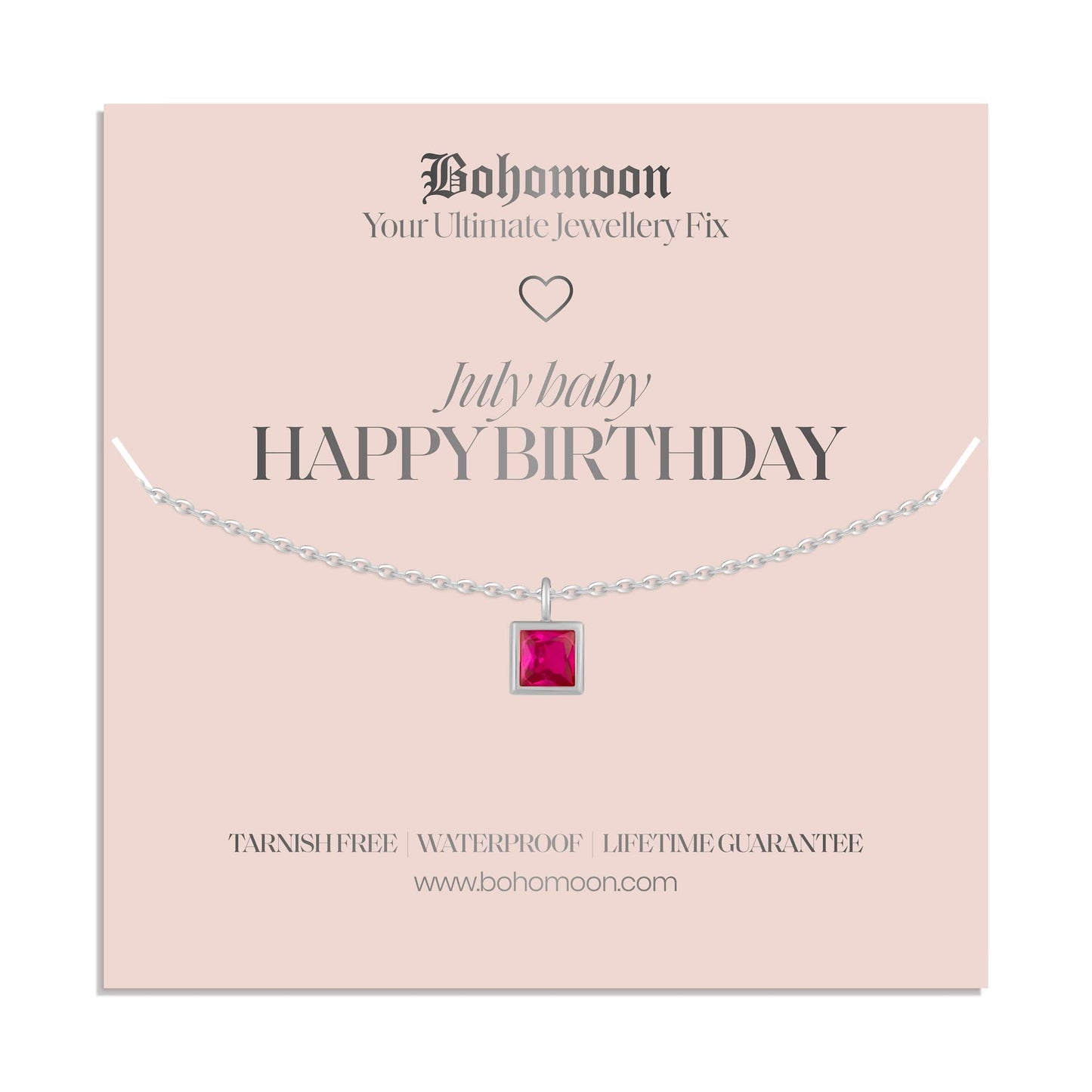 Happy Birthday Birthstone Necklace