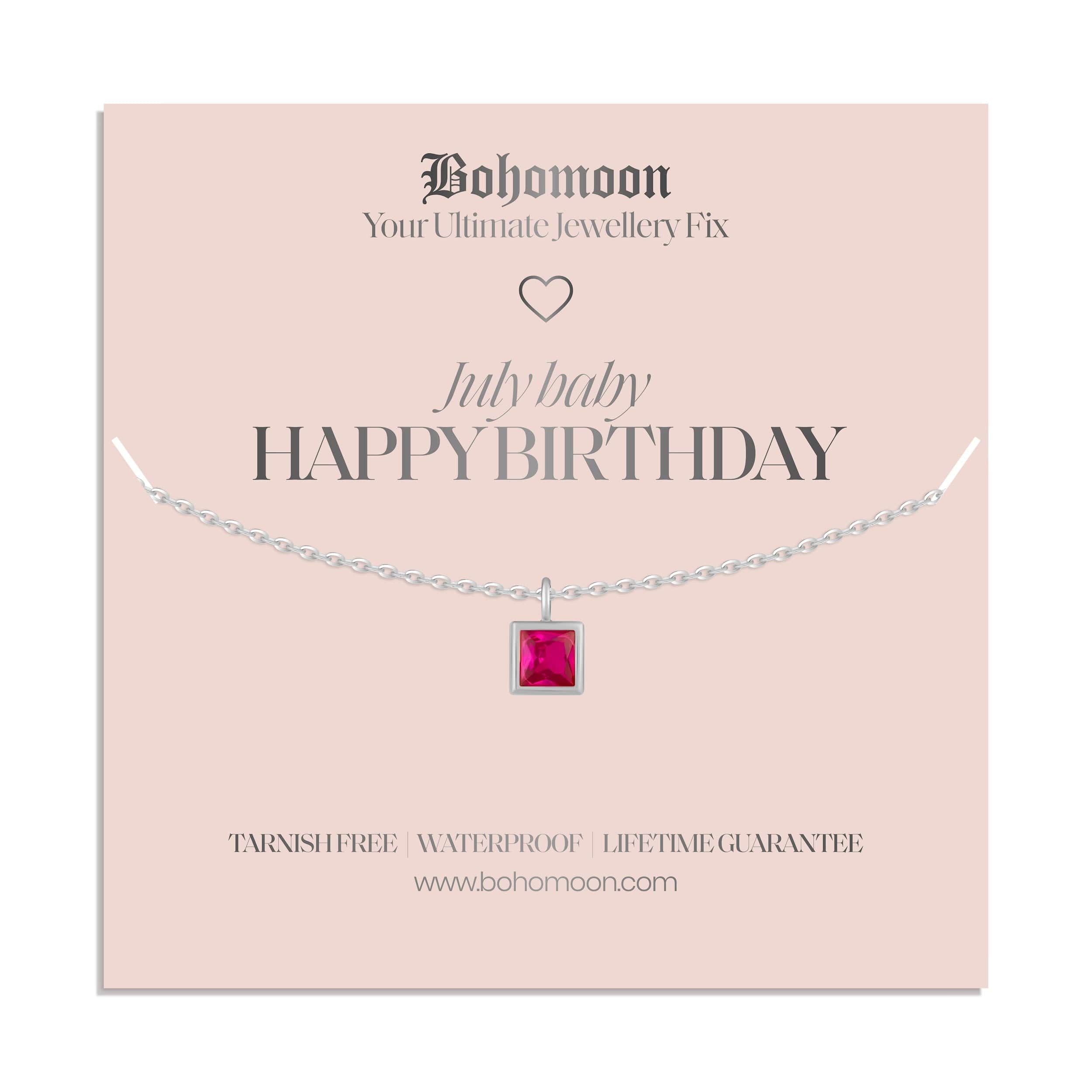 Happy Birthday Birthstone Necklace