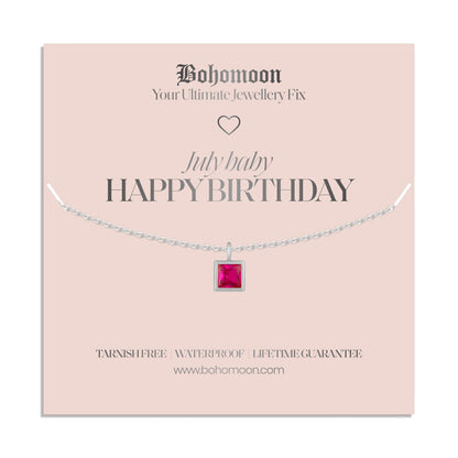 Happy Birthday Birthstone Necklace