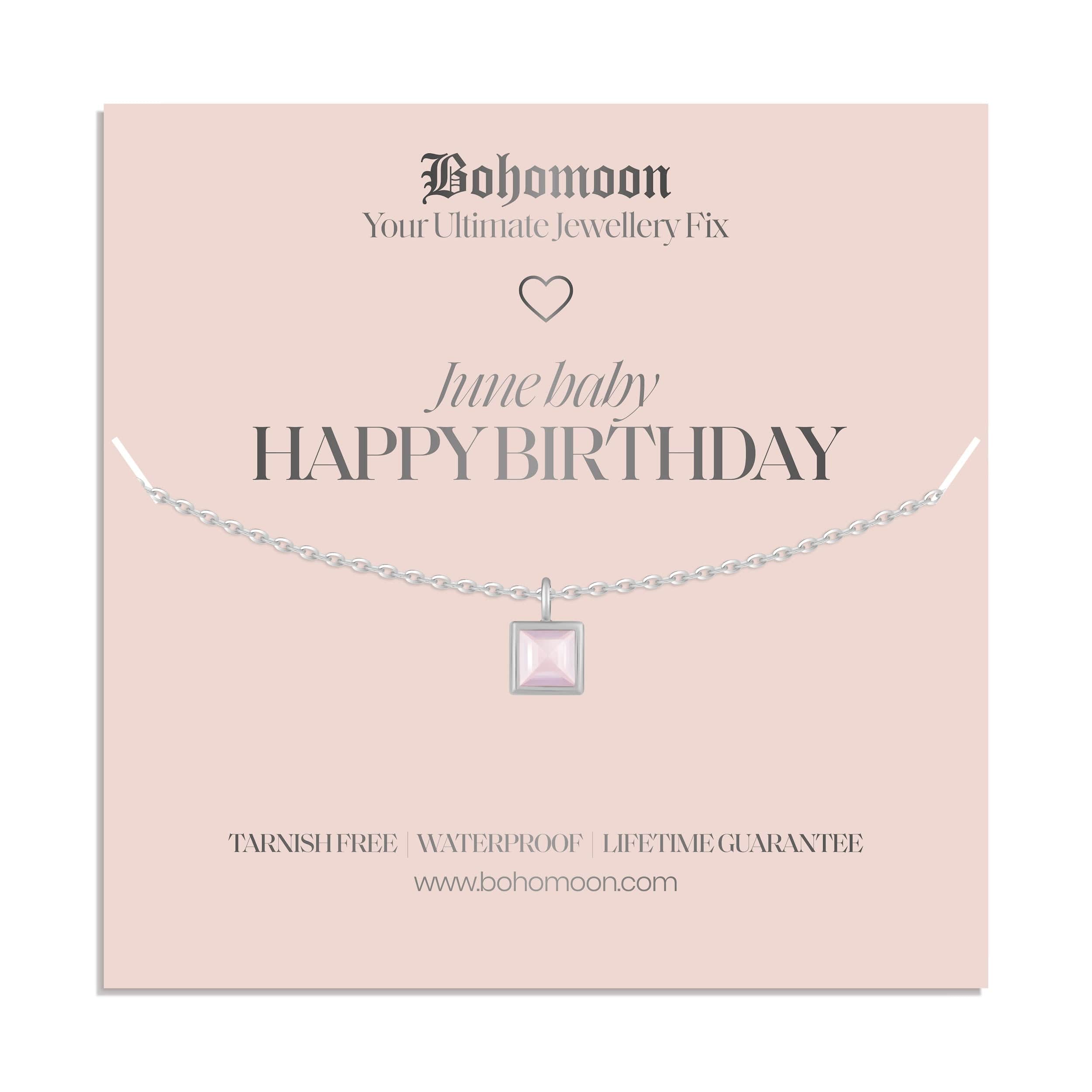 Happy Birthday Birthstone Necklace