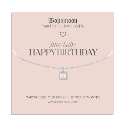 Happy Birthday Birthstone Necklace
