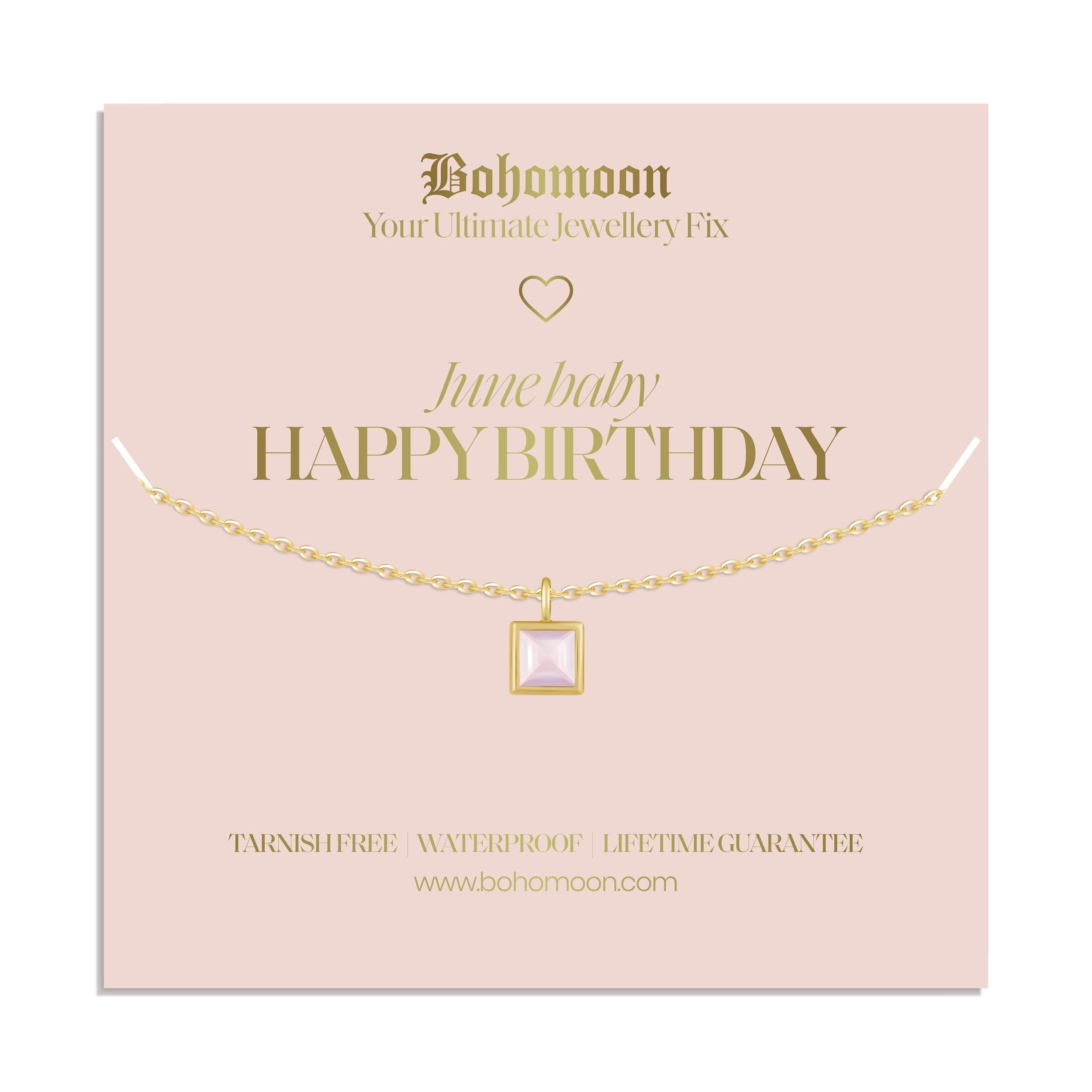 Happy Birthday Birthstone Necklace