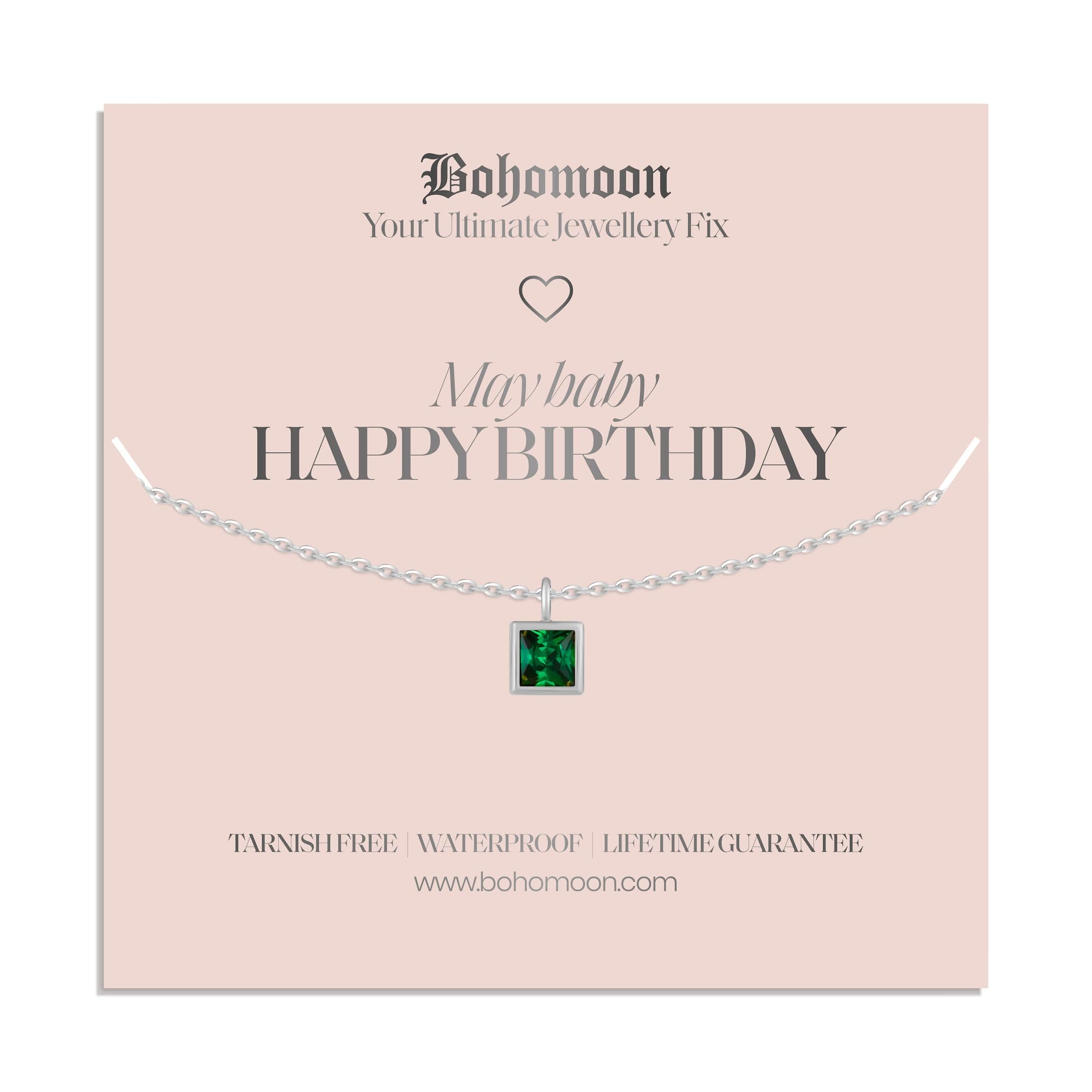 Happy Birthday Birthstone Necklace