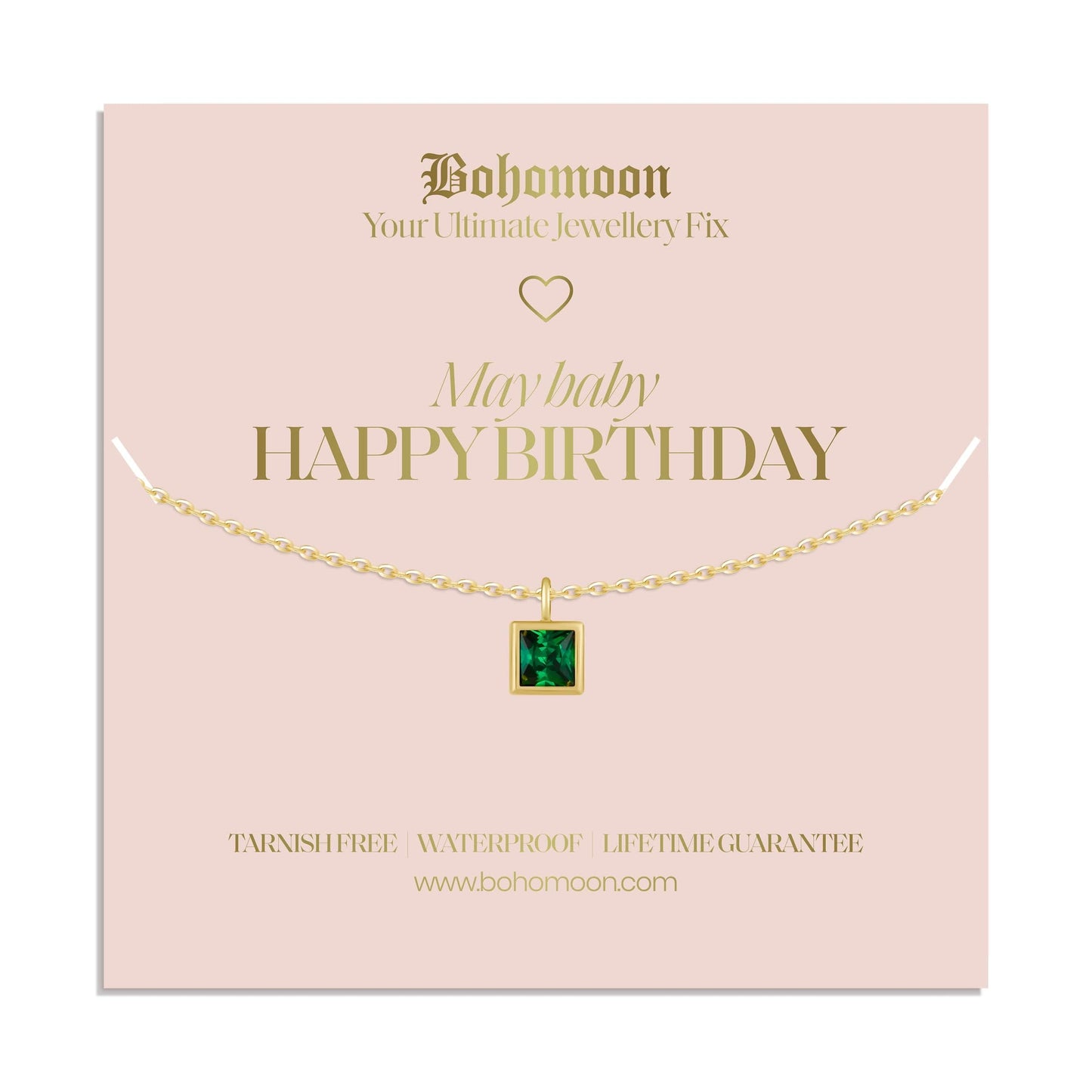 Happy Birthday Birthstone Necklace