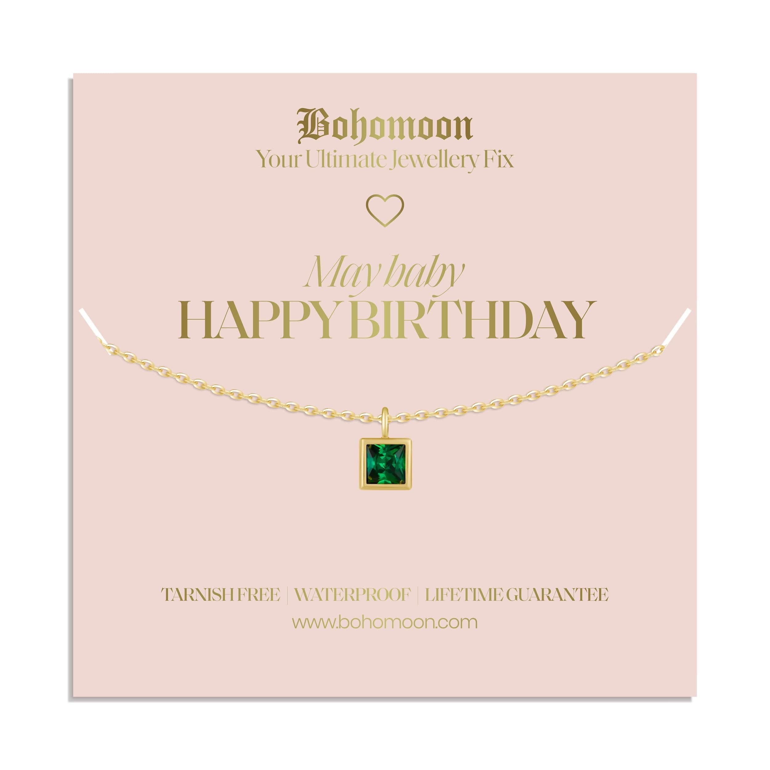 Happy Birthday Birthstone Necklace