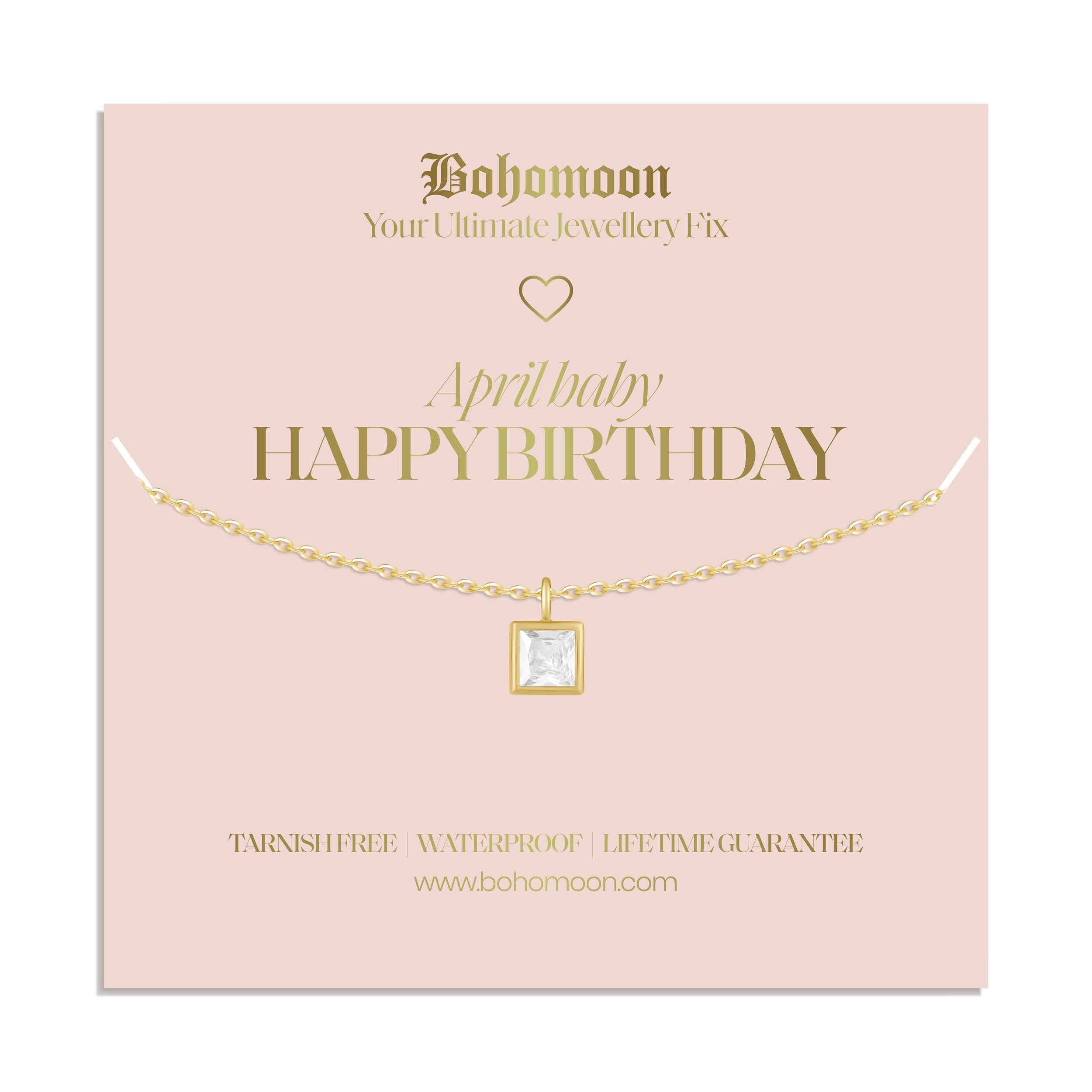 Happy Birthday Birthstone Necklace