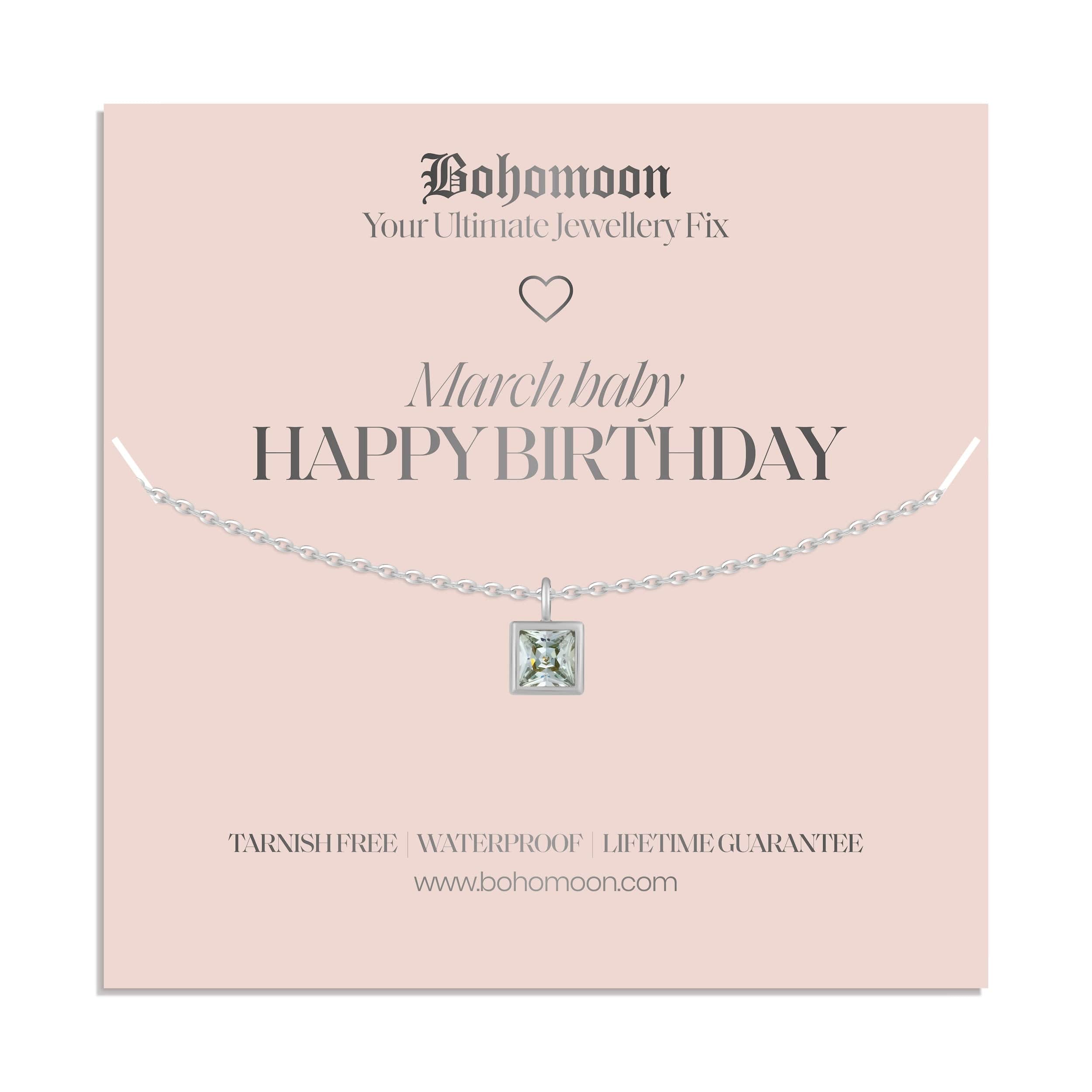 Happy Birthday Birthstone Necklace