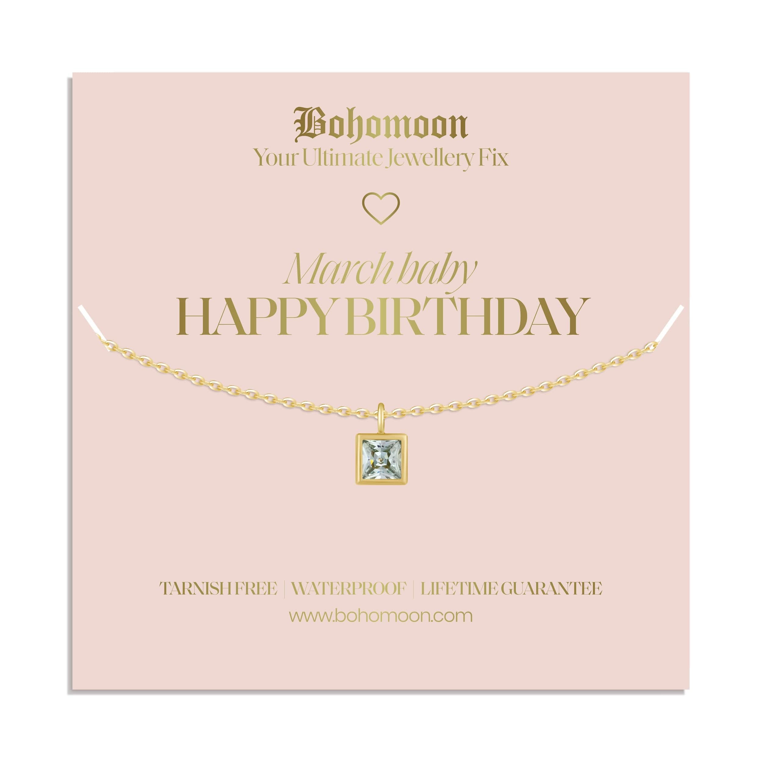 Happy Birthday Birthstone Necklace