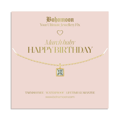 Happy Birthday Birthstone Necklace