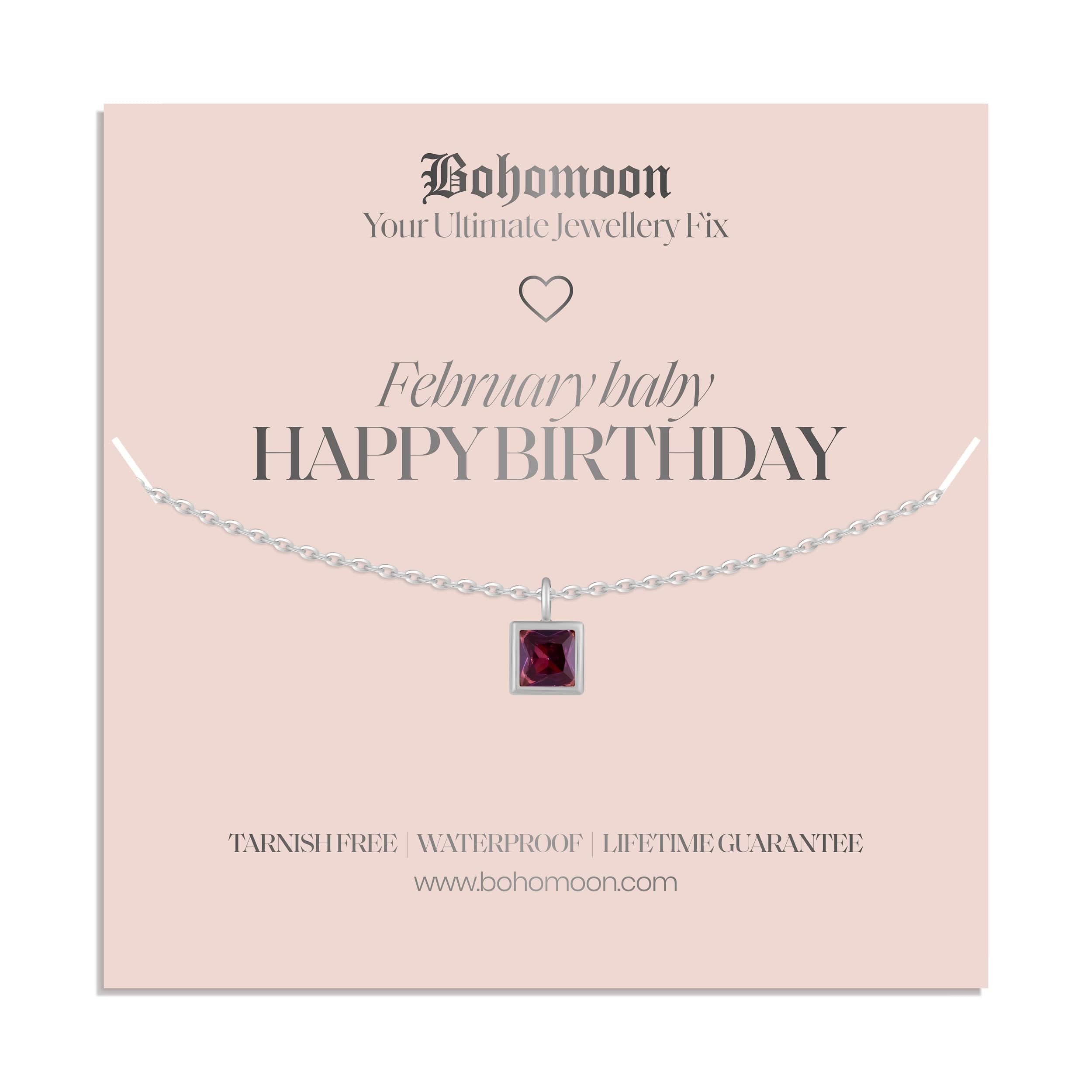 Happy Birthday Birthstone Necklace