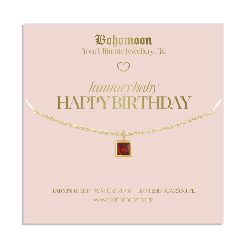 Happy Birthday Birthstone Necklace