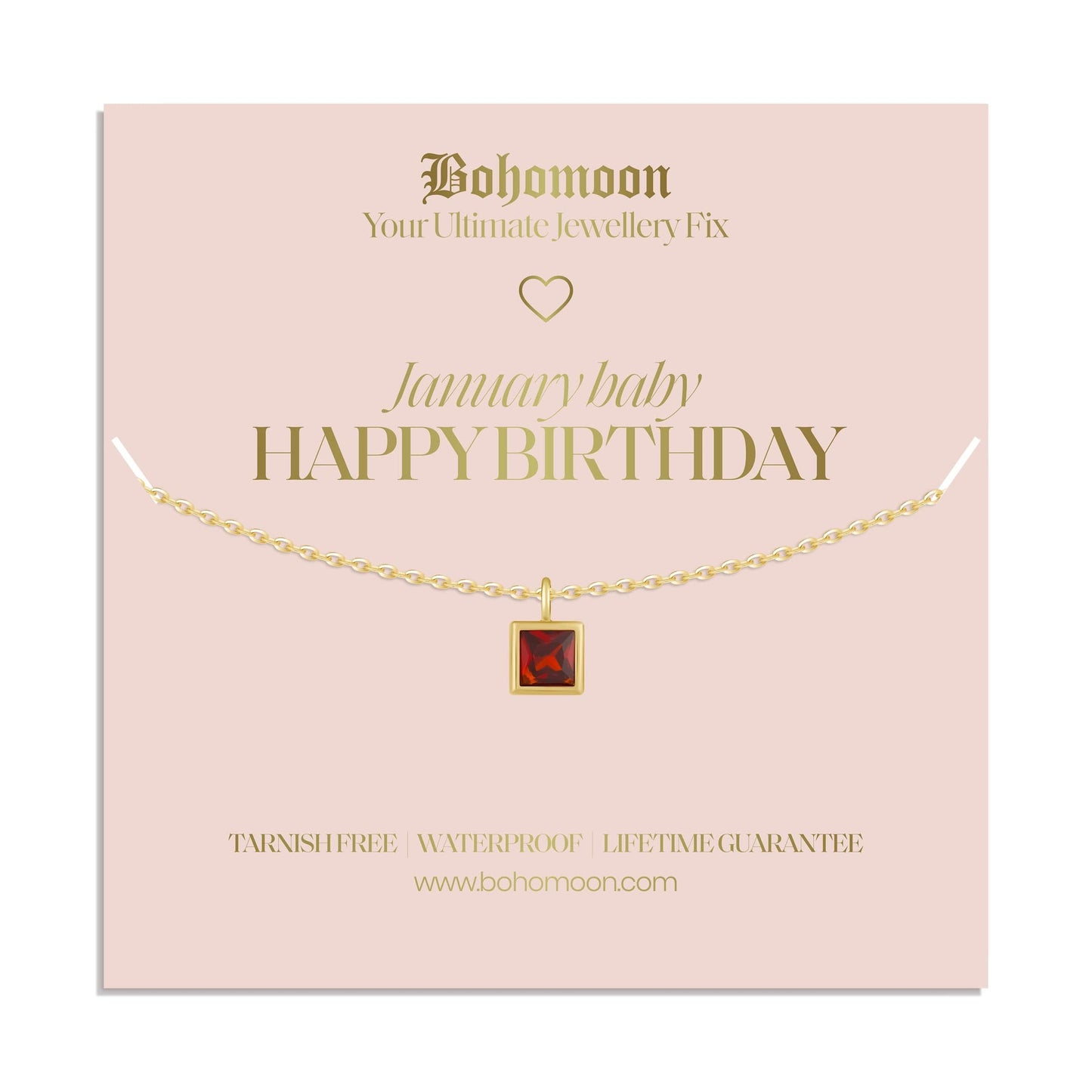 Happy Birthday Birthstone Necklace