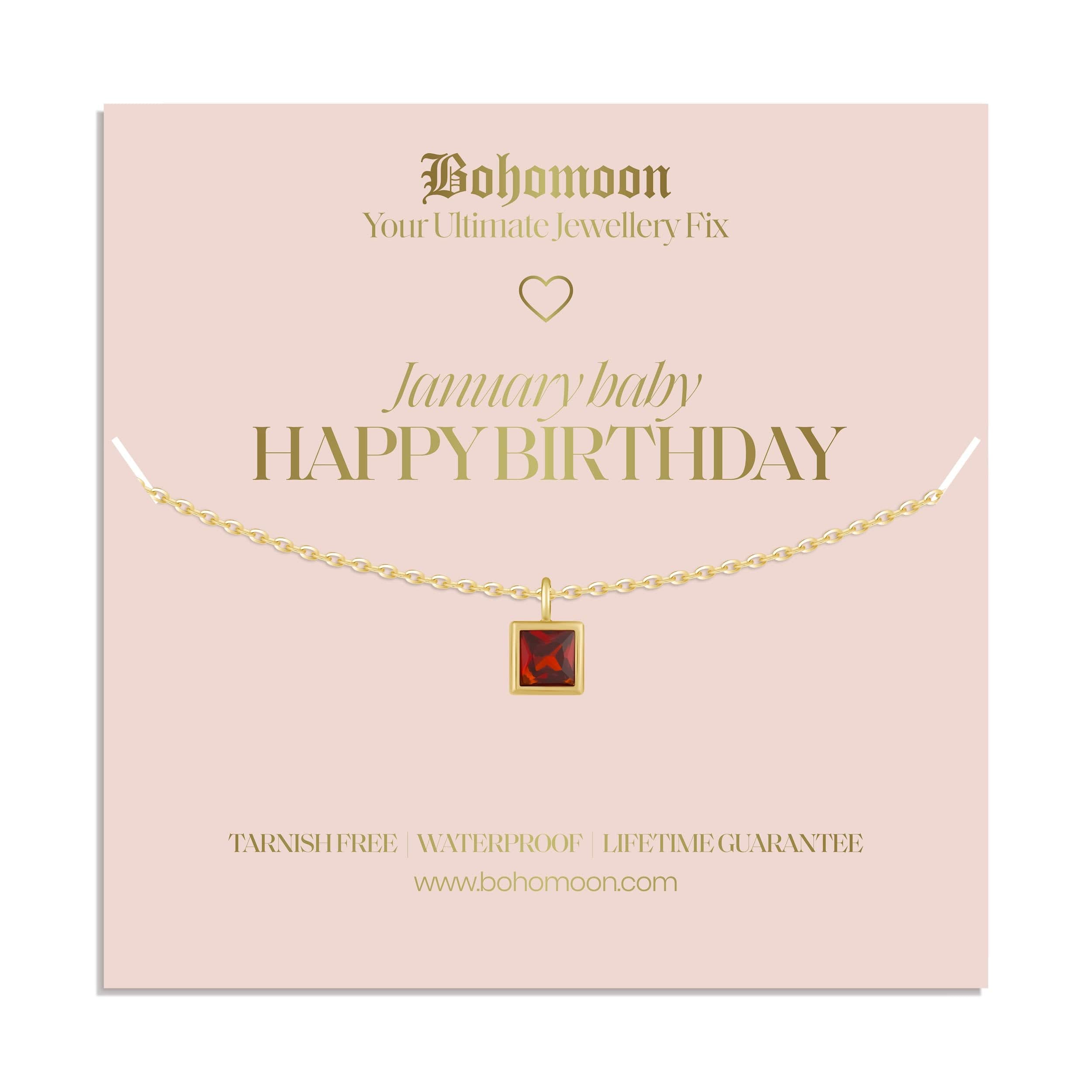 Happy Birthday Birthstone Necklace