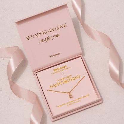 Happy Birthday Birthstone Necklace