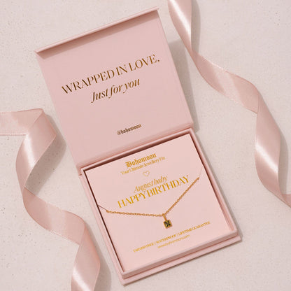 Happy Birthday Birthstone Necklace