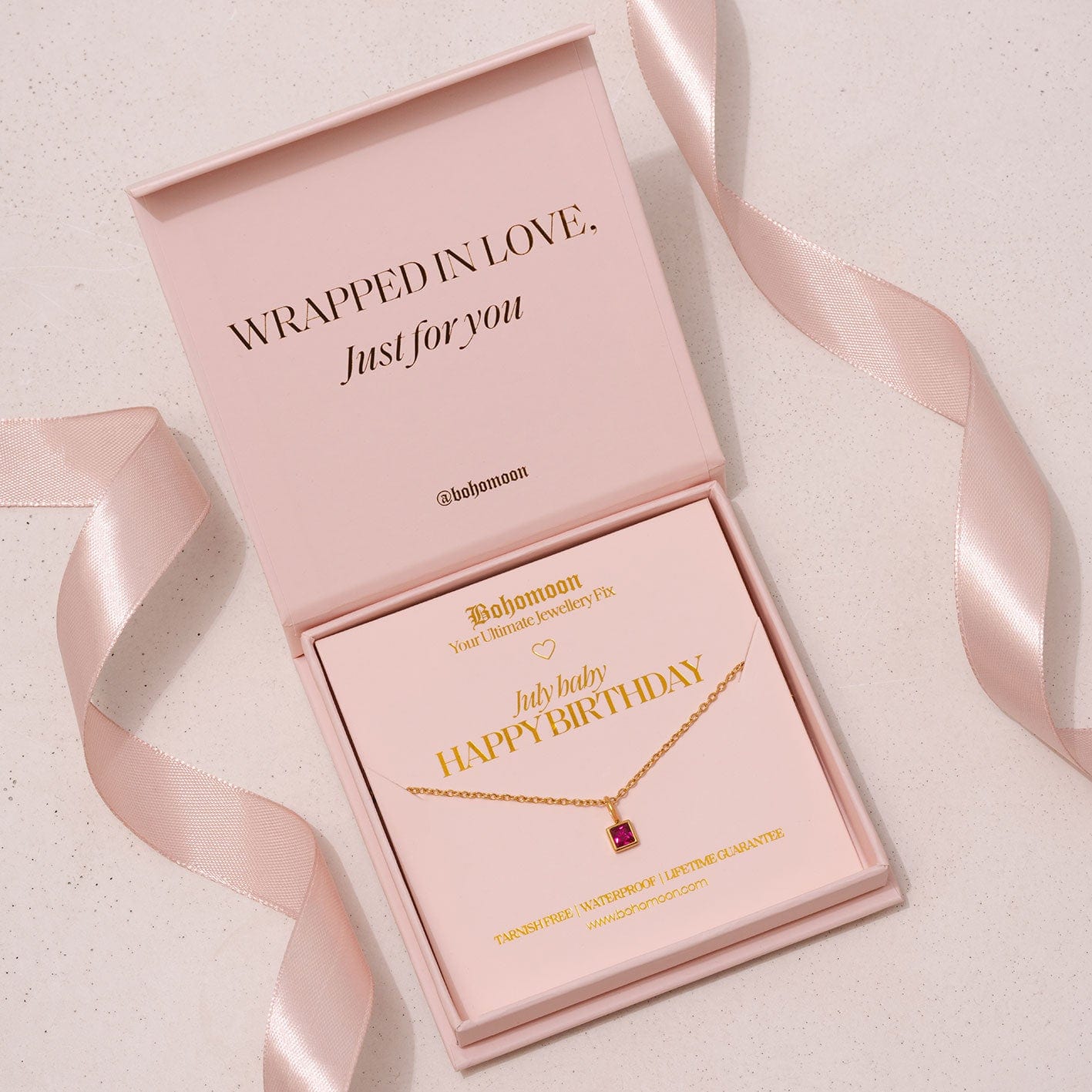 Happy Birthday Birthstone Necklace