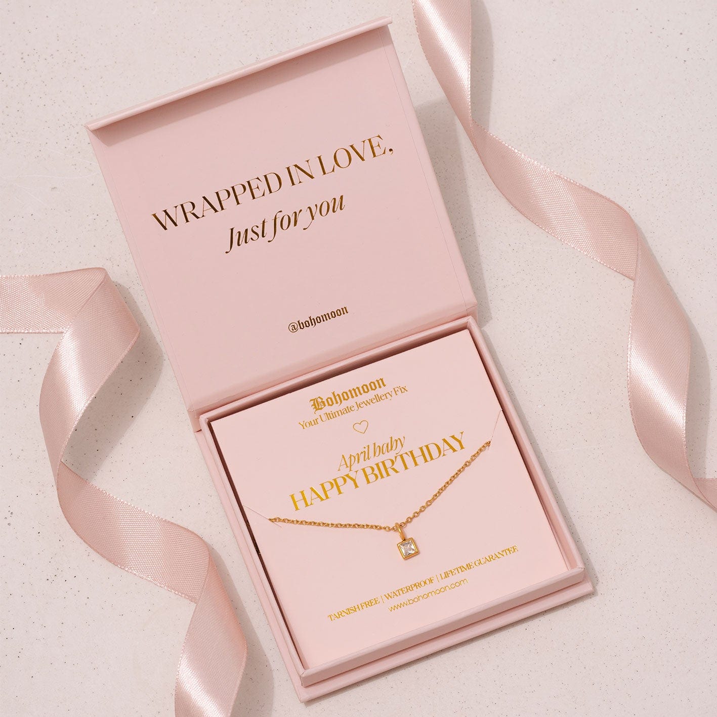 Happy Birthday Birthstone Necklace