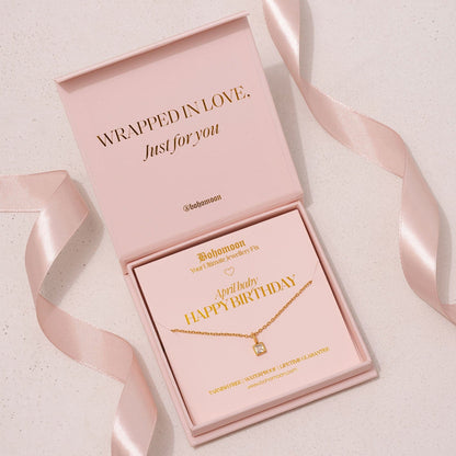 Happy Birthday Birthstone Necklace