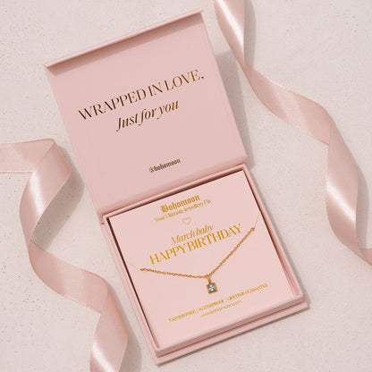 Happy Birthday Birthstone Necklace