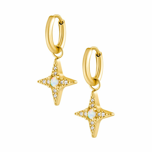 Harriet Opal Hoop Earrings