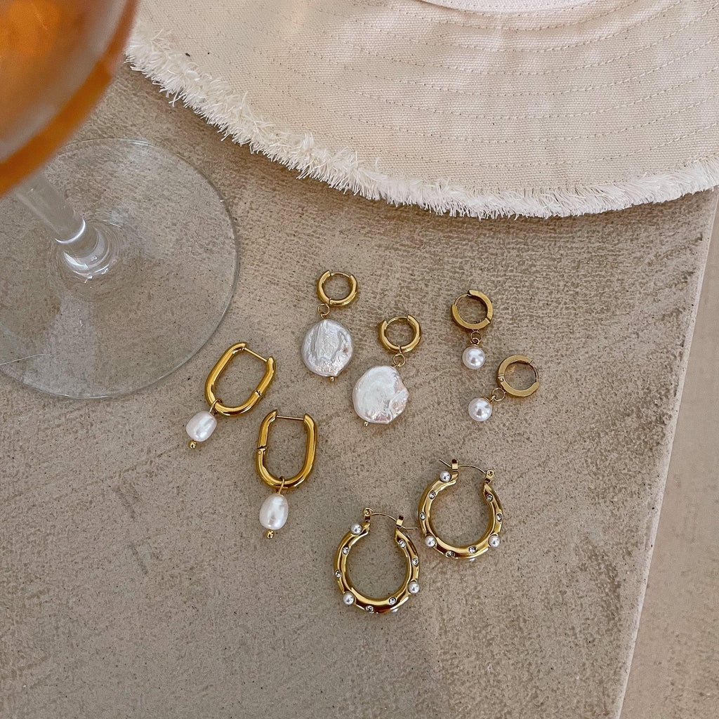 Honolulu Pearl Hoop Earrings