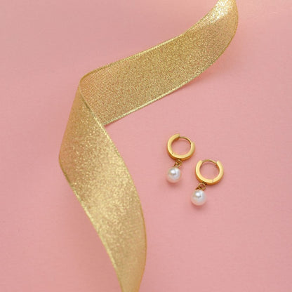 Honolulu Pearl Hoop Earrings