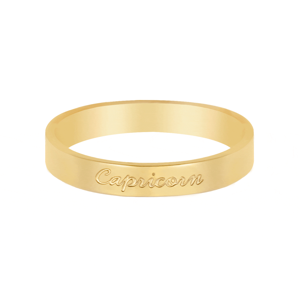 Italic Zodiac Ring Gold