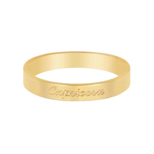Italic Zodiac Ring Gold