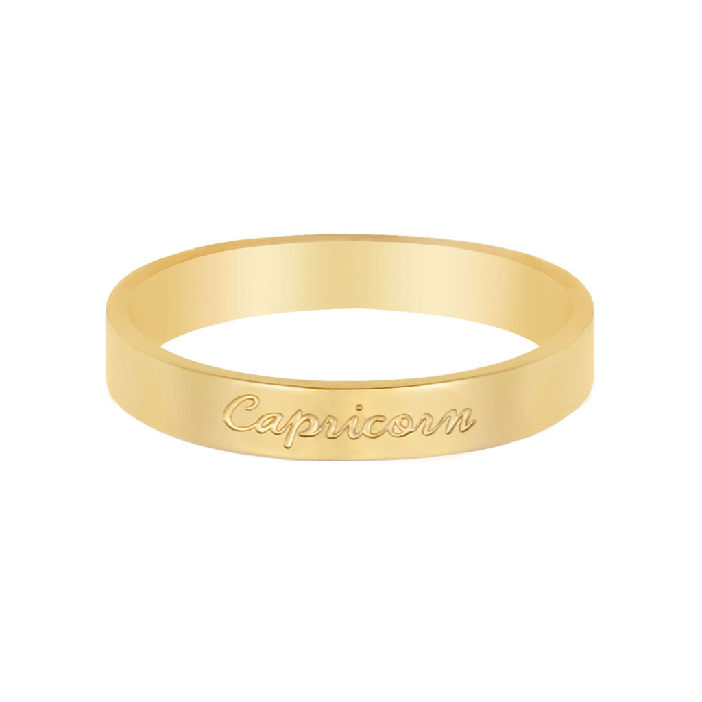 Italic Zodiac Ring Gold