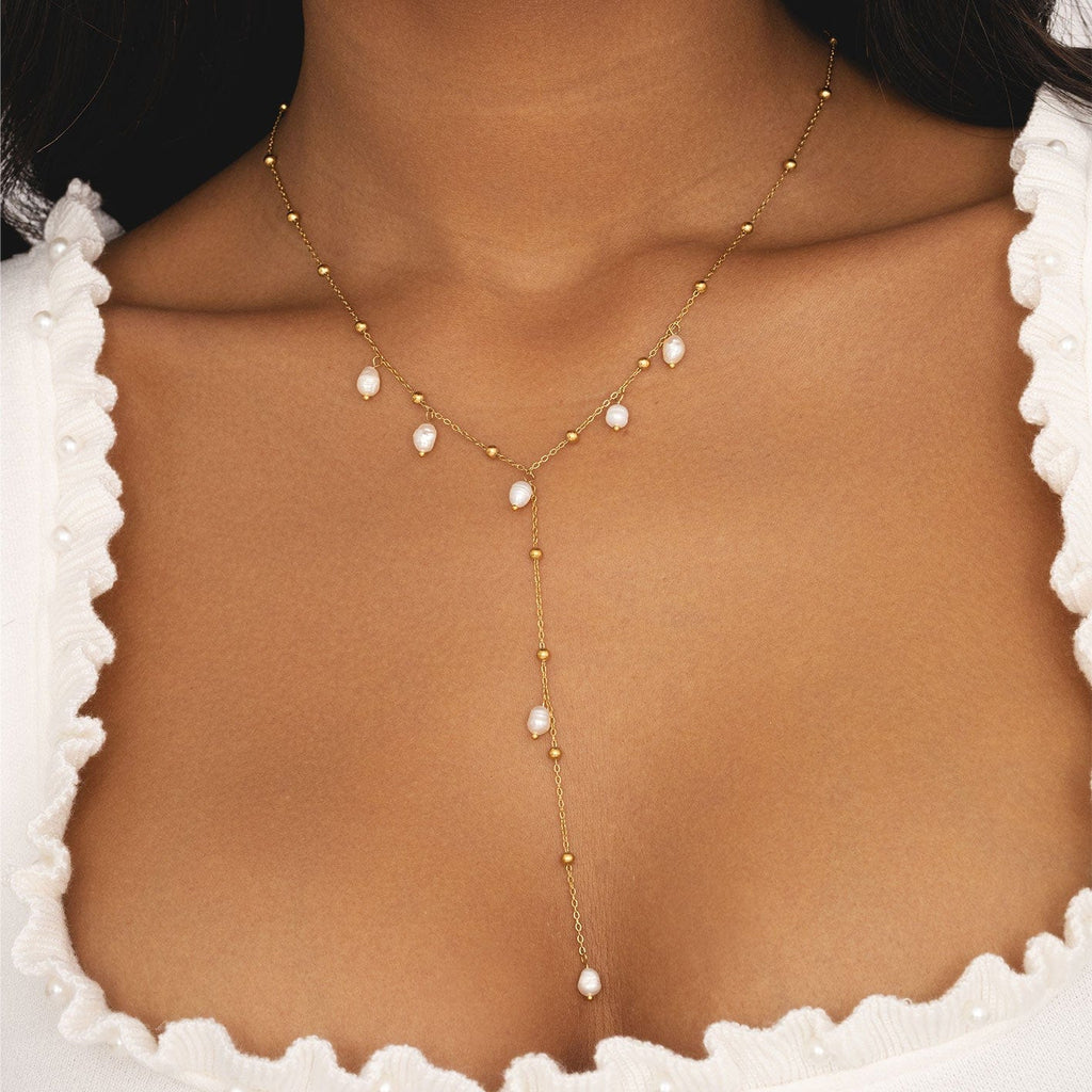 Ivie Pearl Lariat Necklace