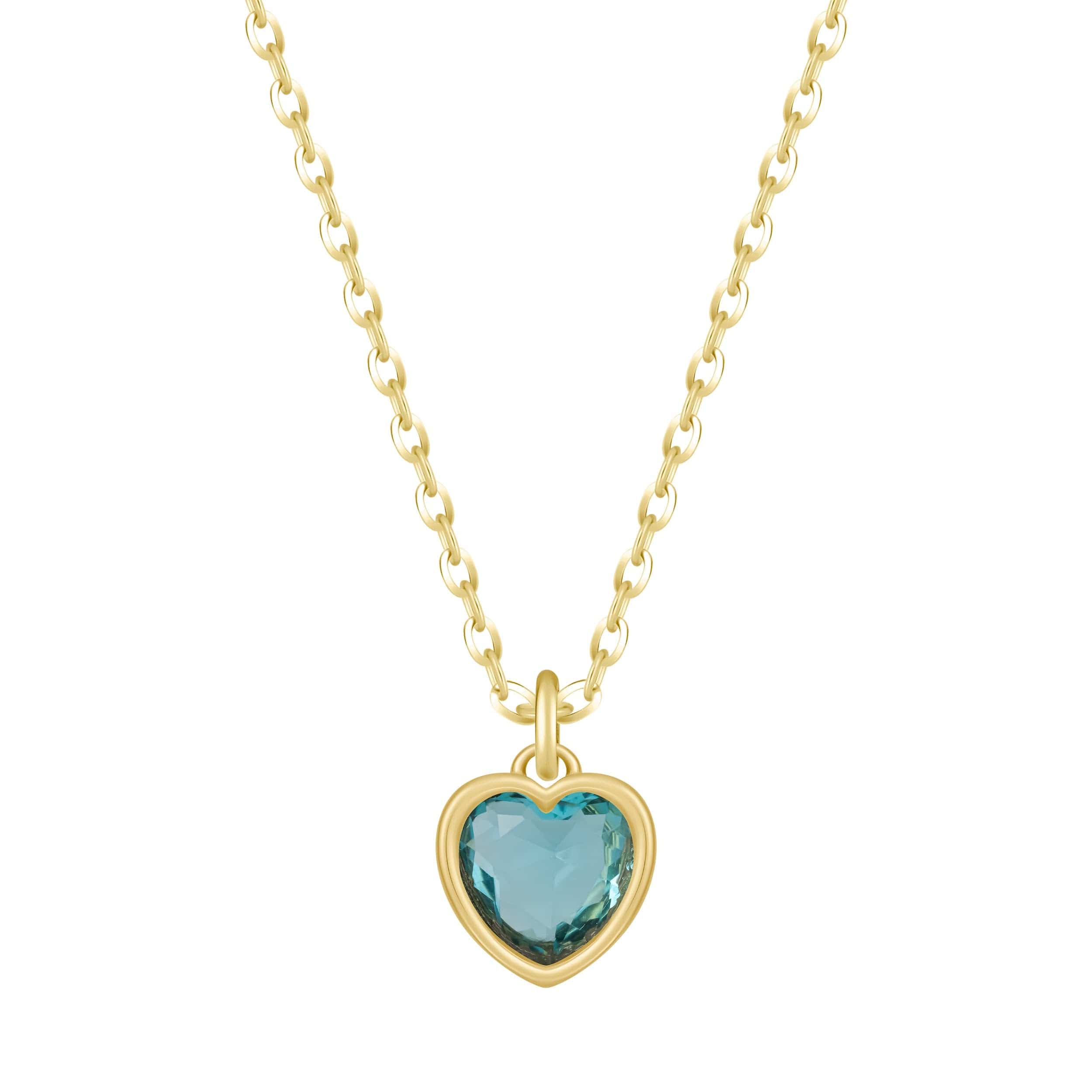 Love Heart Birthstone Necklace
