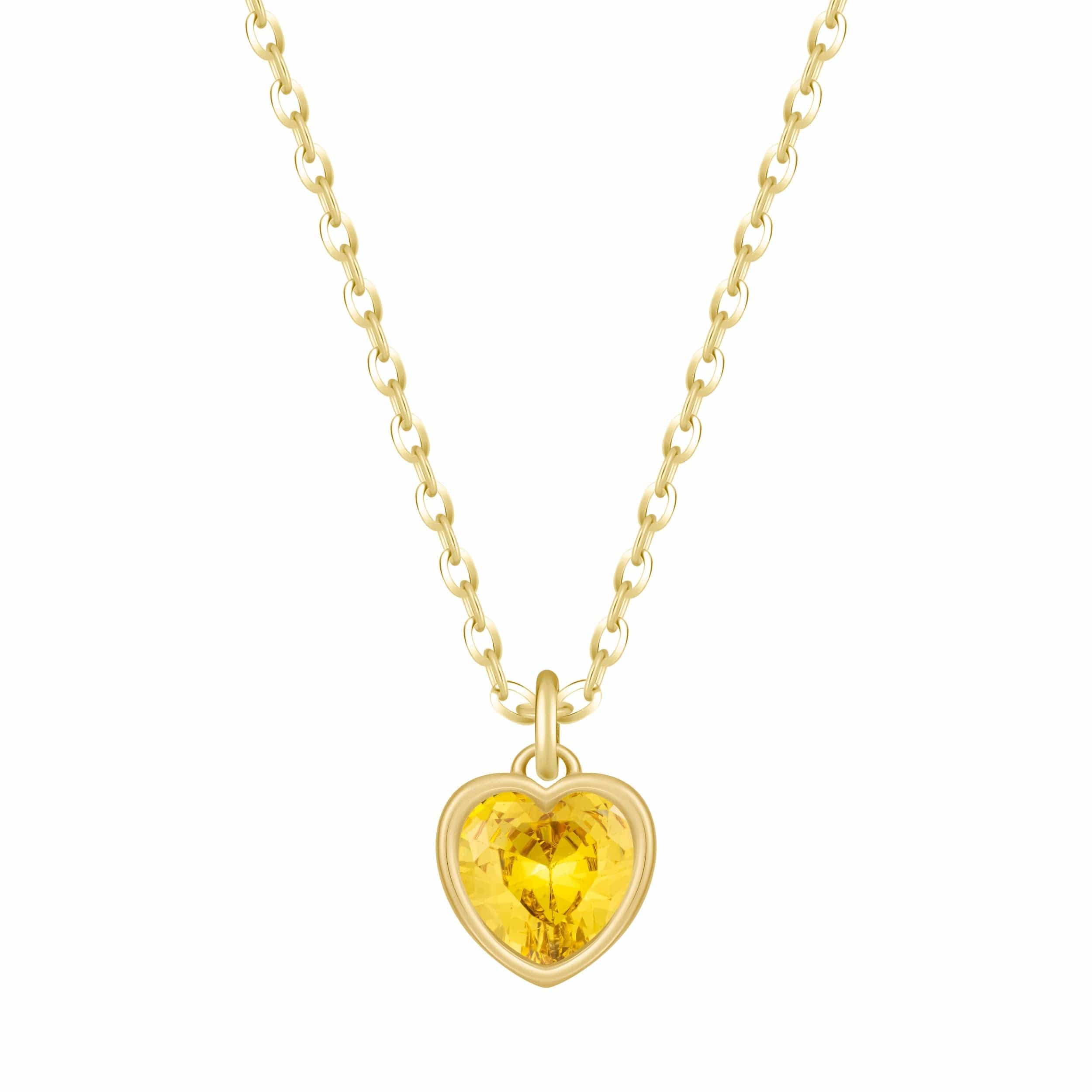 Love Heart Birthstone Necklace