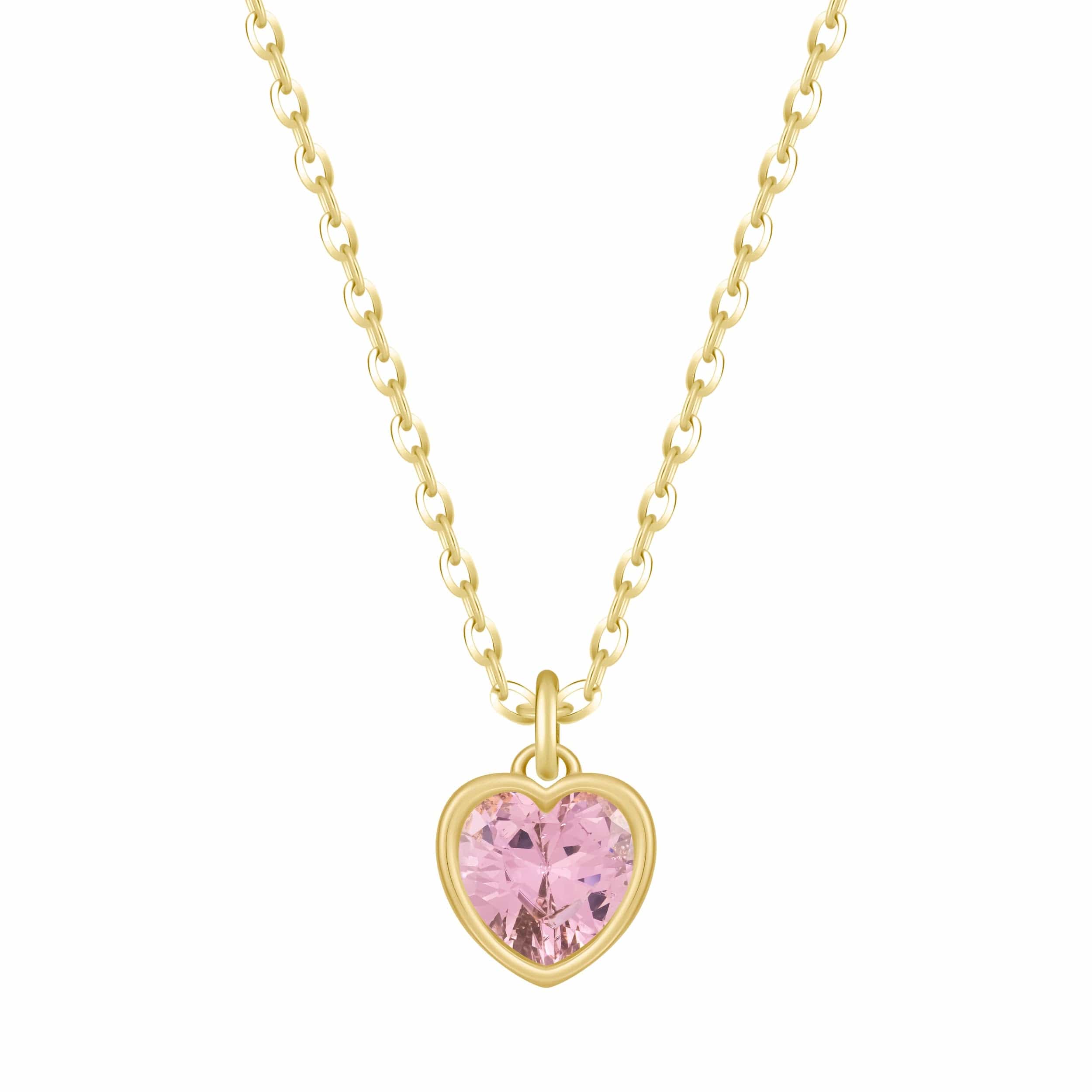 Love Heart Birthstone Necklace