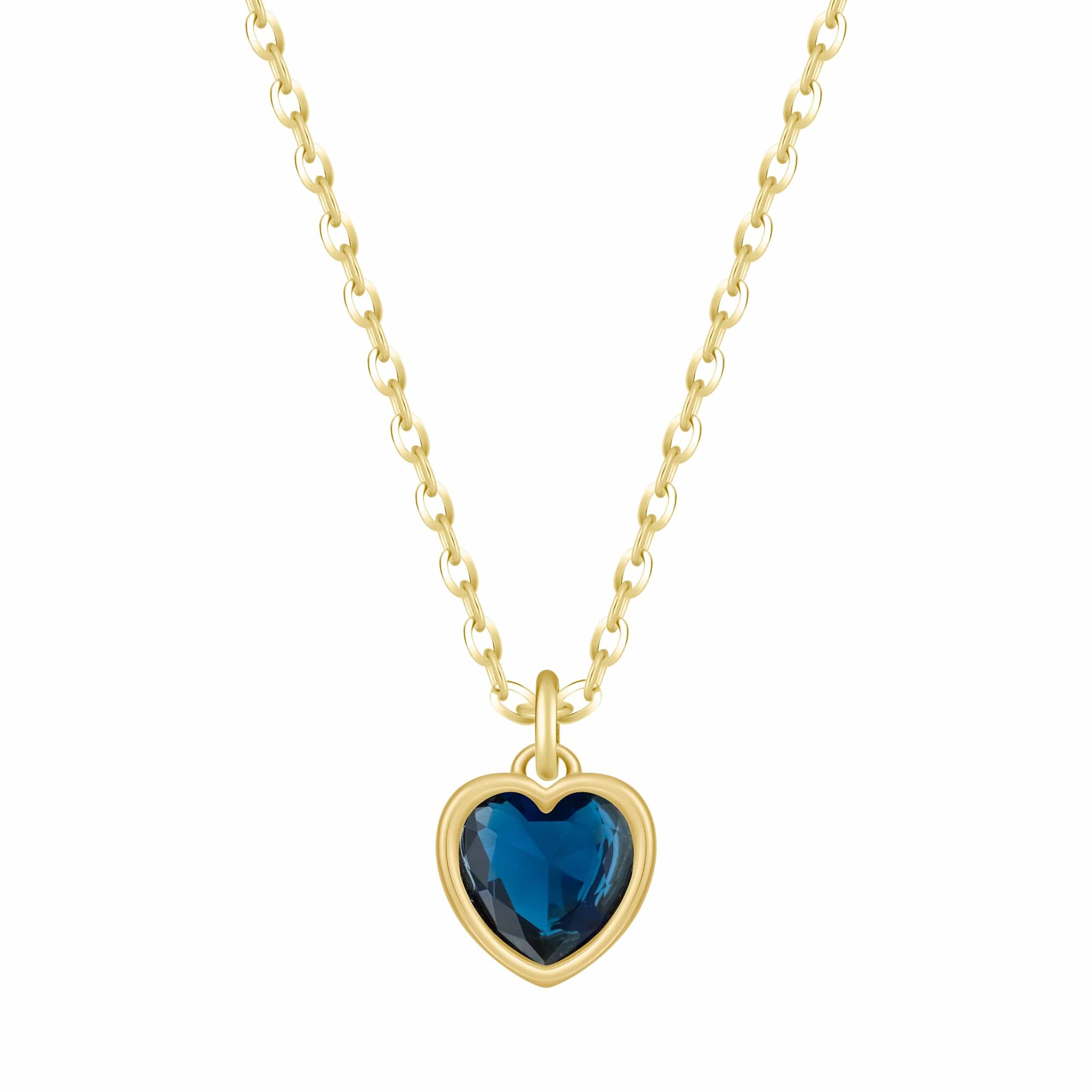 Love Heart Birthstone Necklace