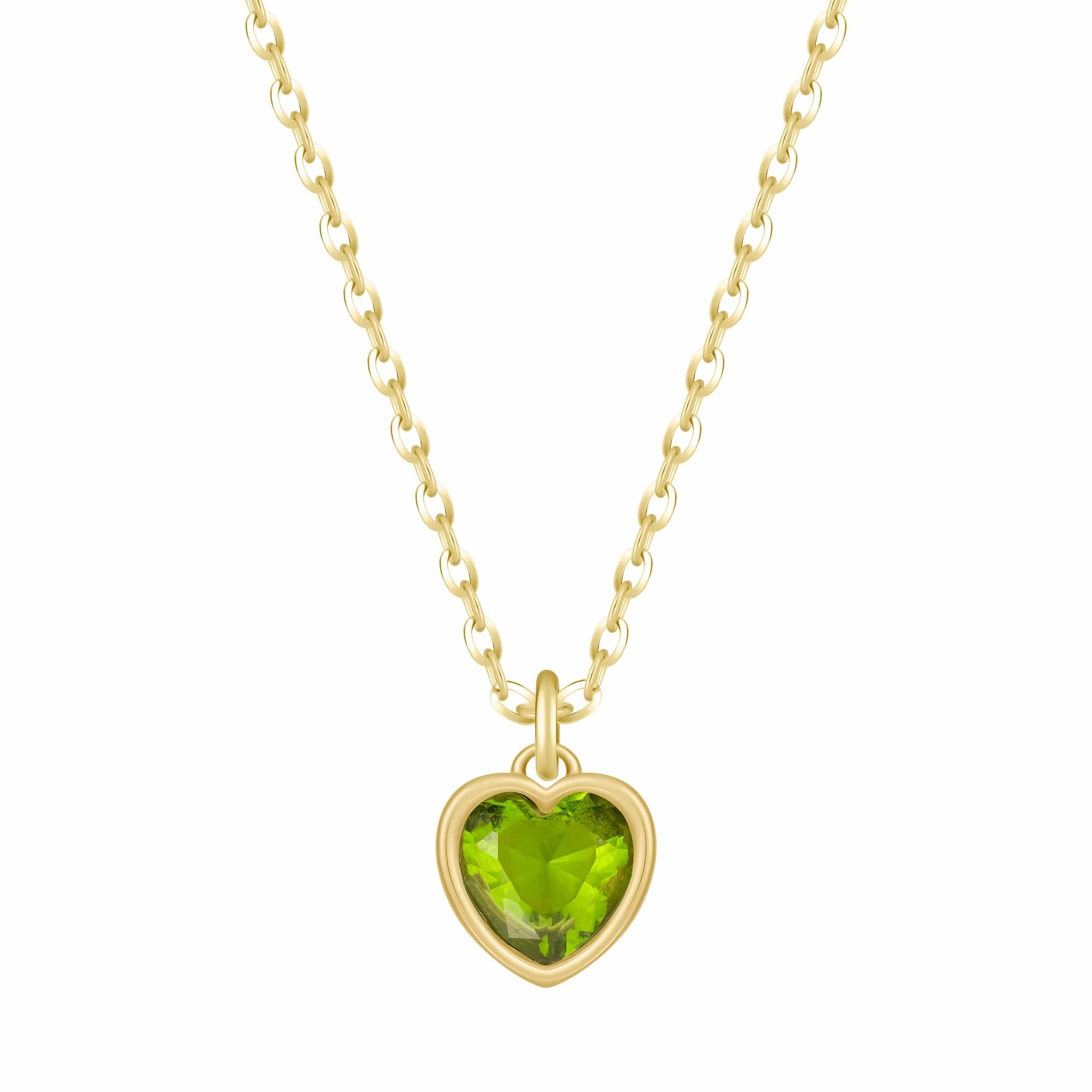Love Heart Birthstone Necklace