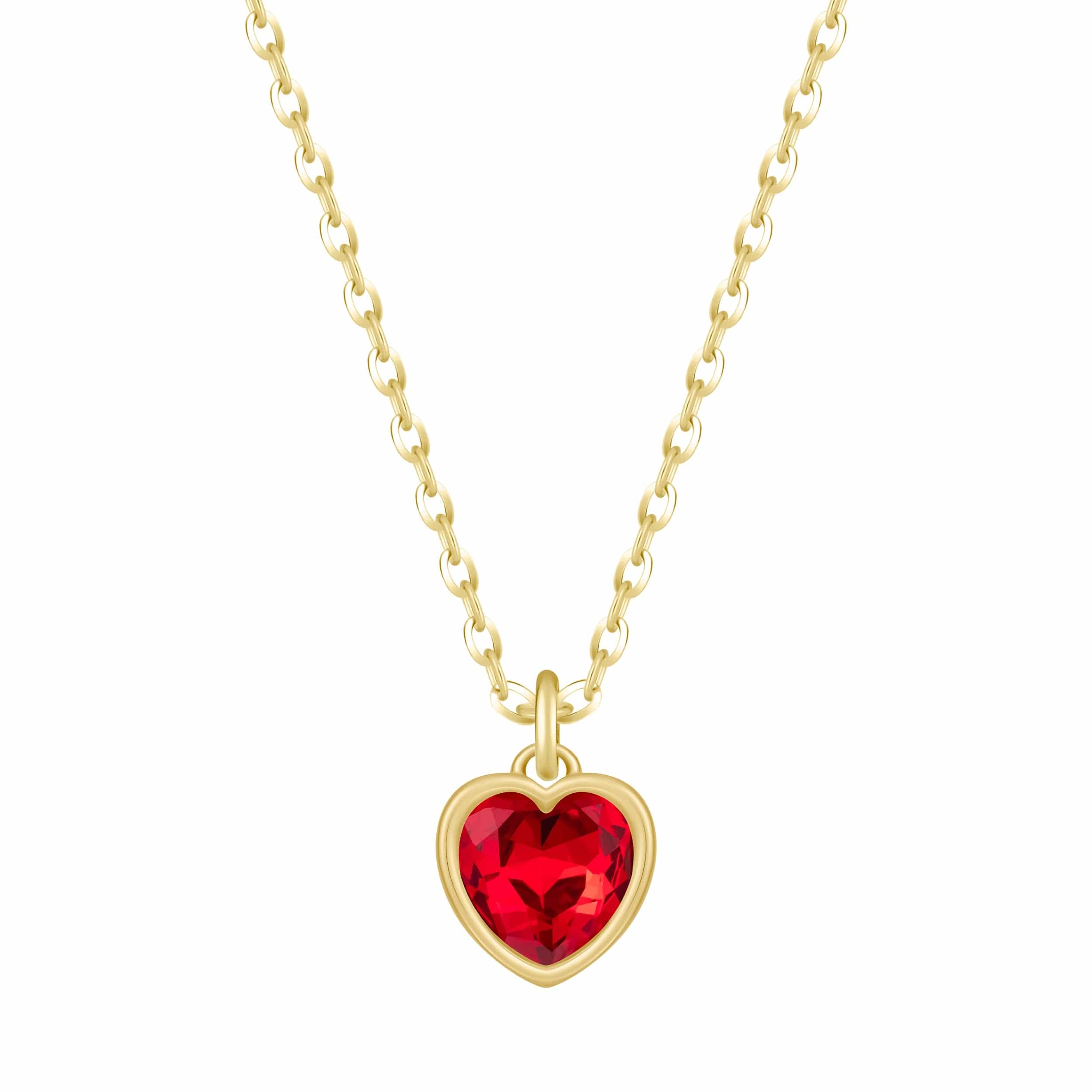Love Heart Birthstone Necklace