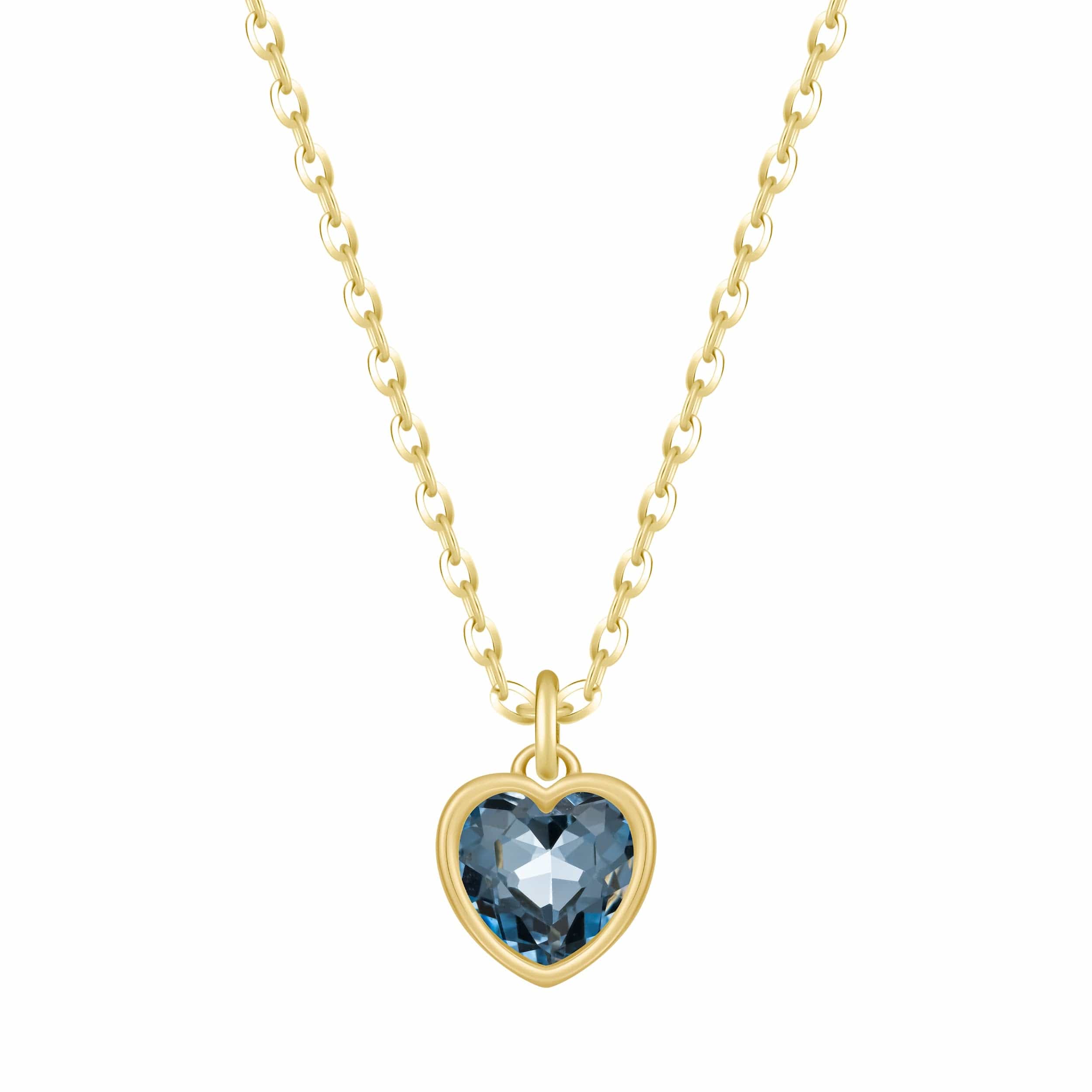 Love Heart Birthstone Necklace