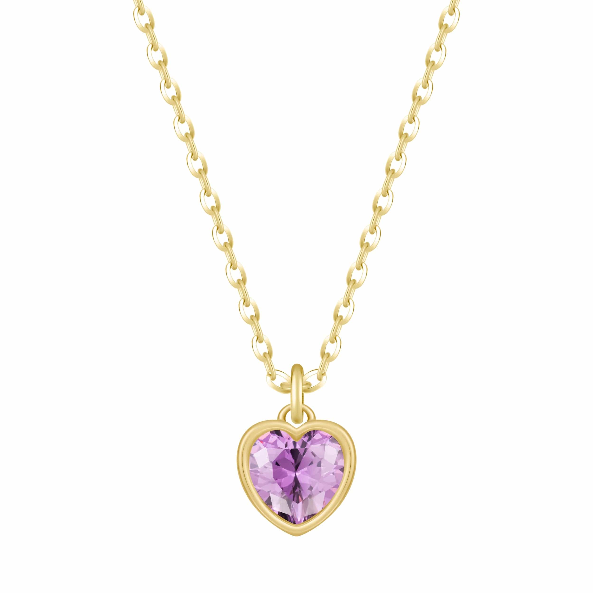 Love Heart Birthstone Necklace