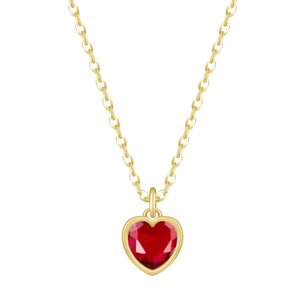 Love Heart Birthstone Necklace