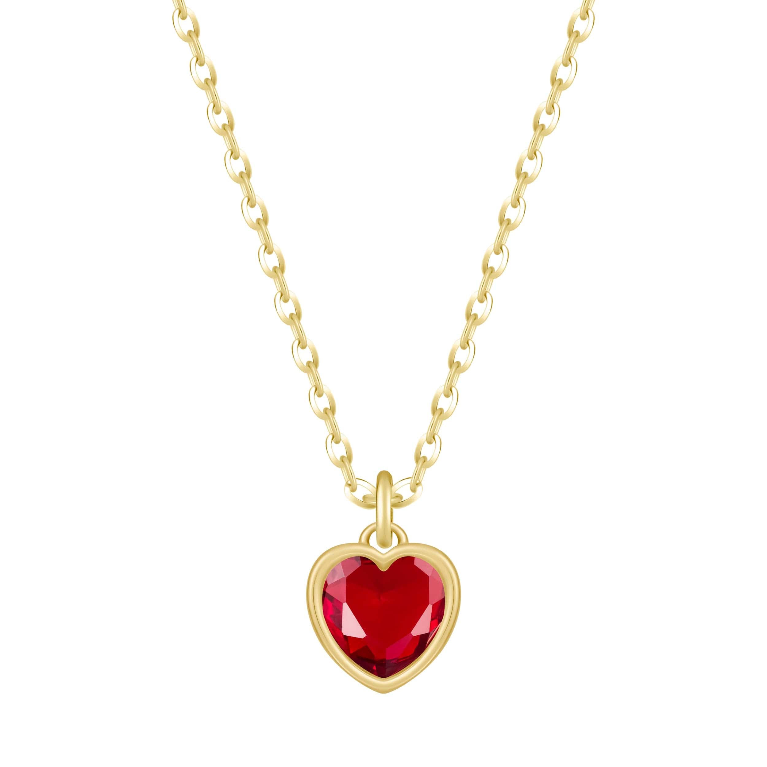 Love Heart Birthstone Necklace