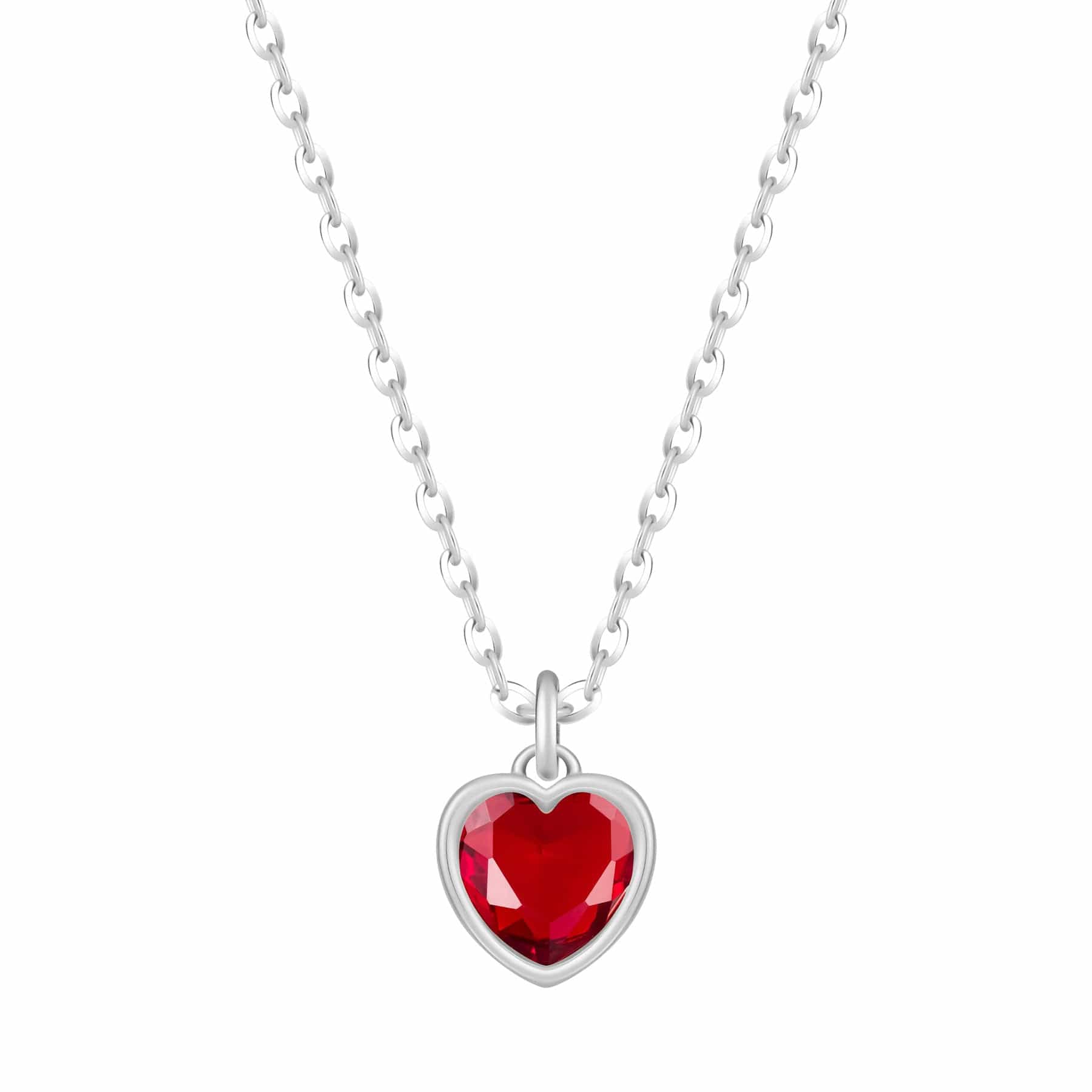Love Heart Birthstone Necklace