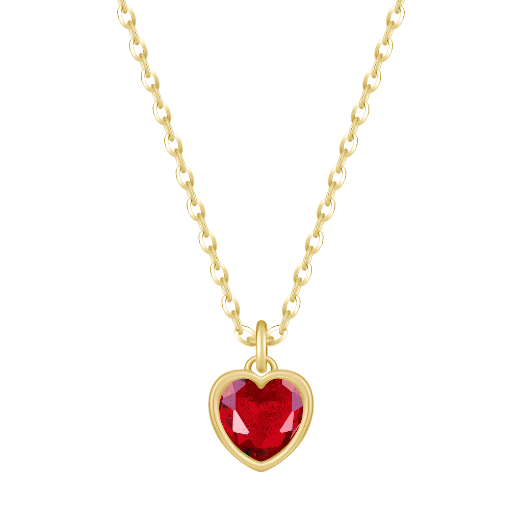 Love Heart Birthstone Necklace