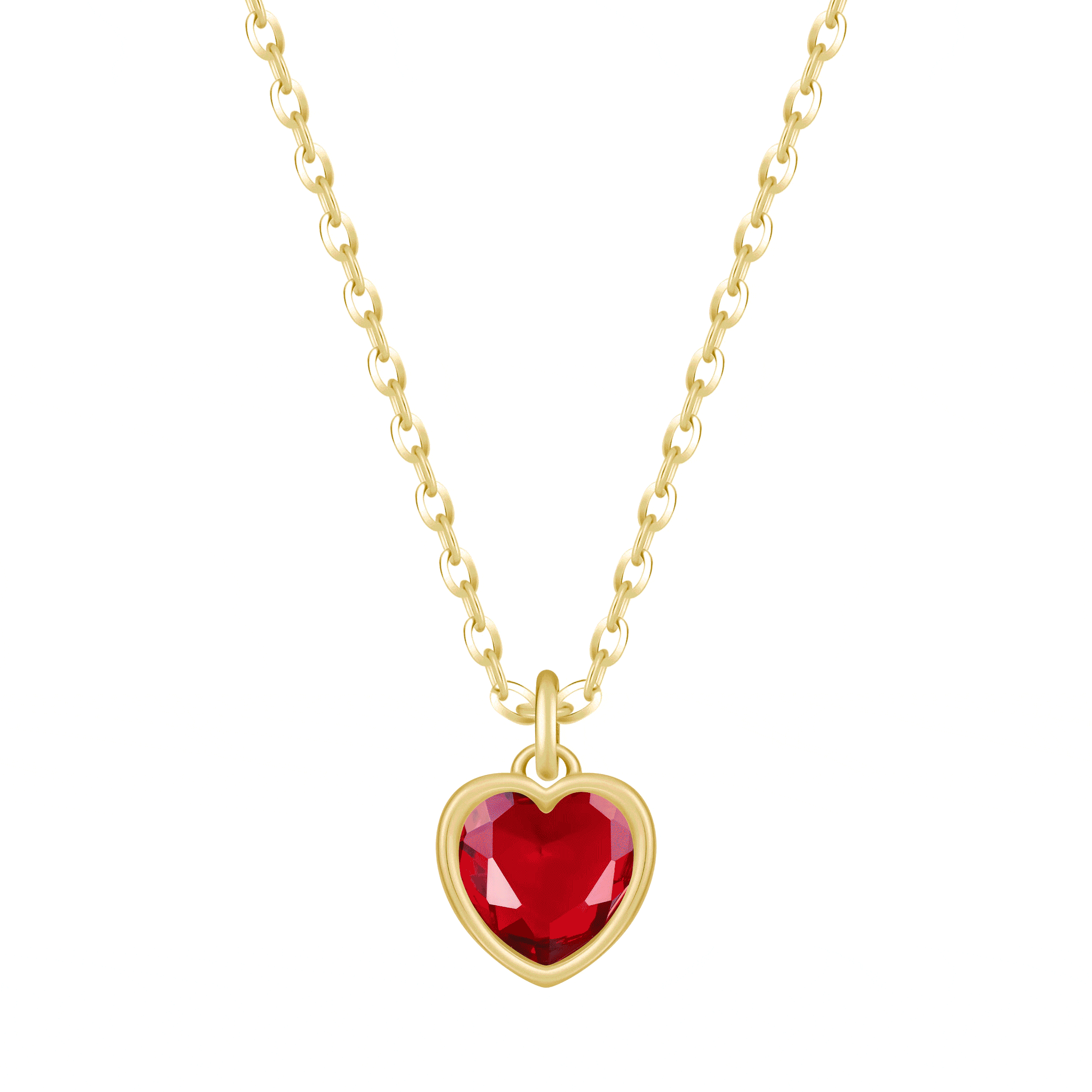 Love Heart Birthstone Necklace